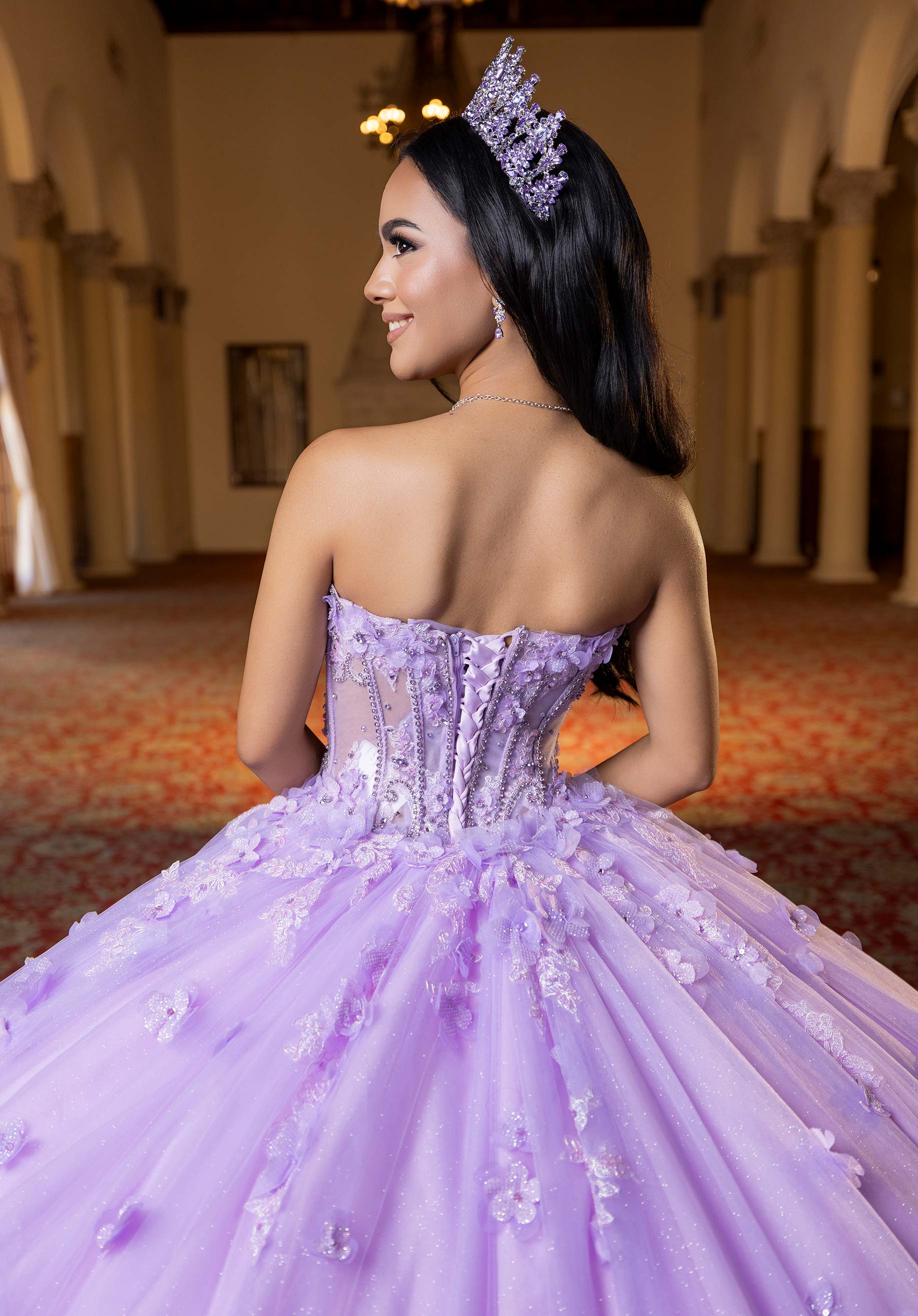 Off-the-Shoulder Floor-Length Tulle Quinceañera Ball Gown MGNY Madeline Gardner New York 4080024