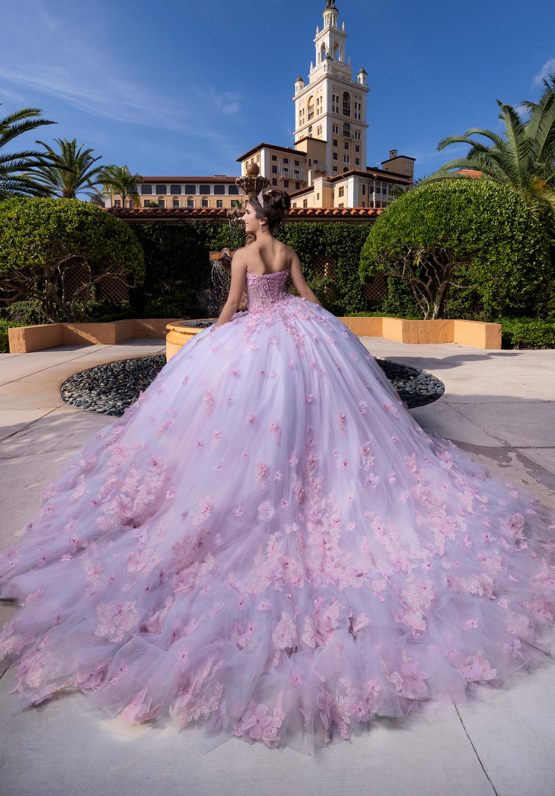 Off-the-Shoulder Floor-Length Tulle Quinceañera Ball Gown MGNY Madeline Gardner New York 4080024