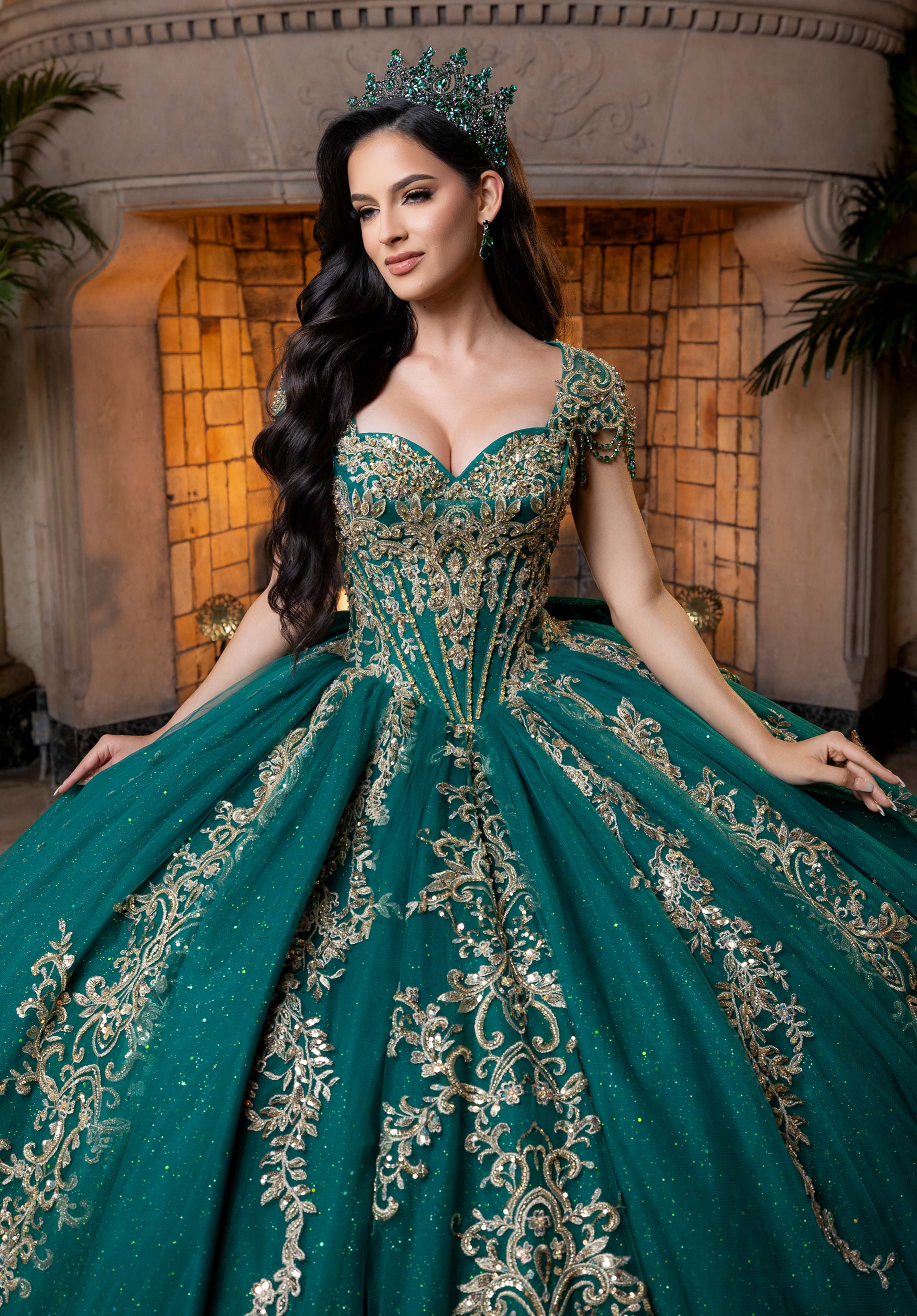 Sweetheart Floor-Length Tulle Quinceañera Ball Gown MGNY Madeline Gardner New York 4080026