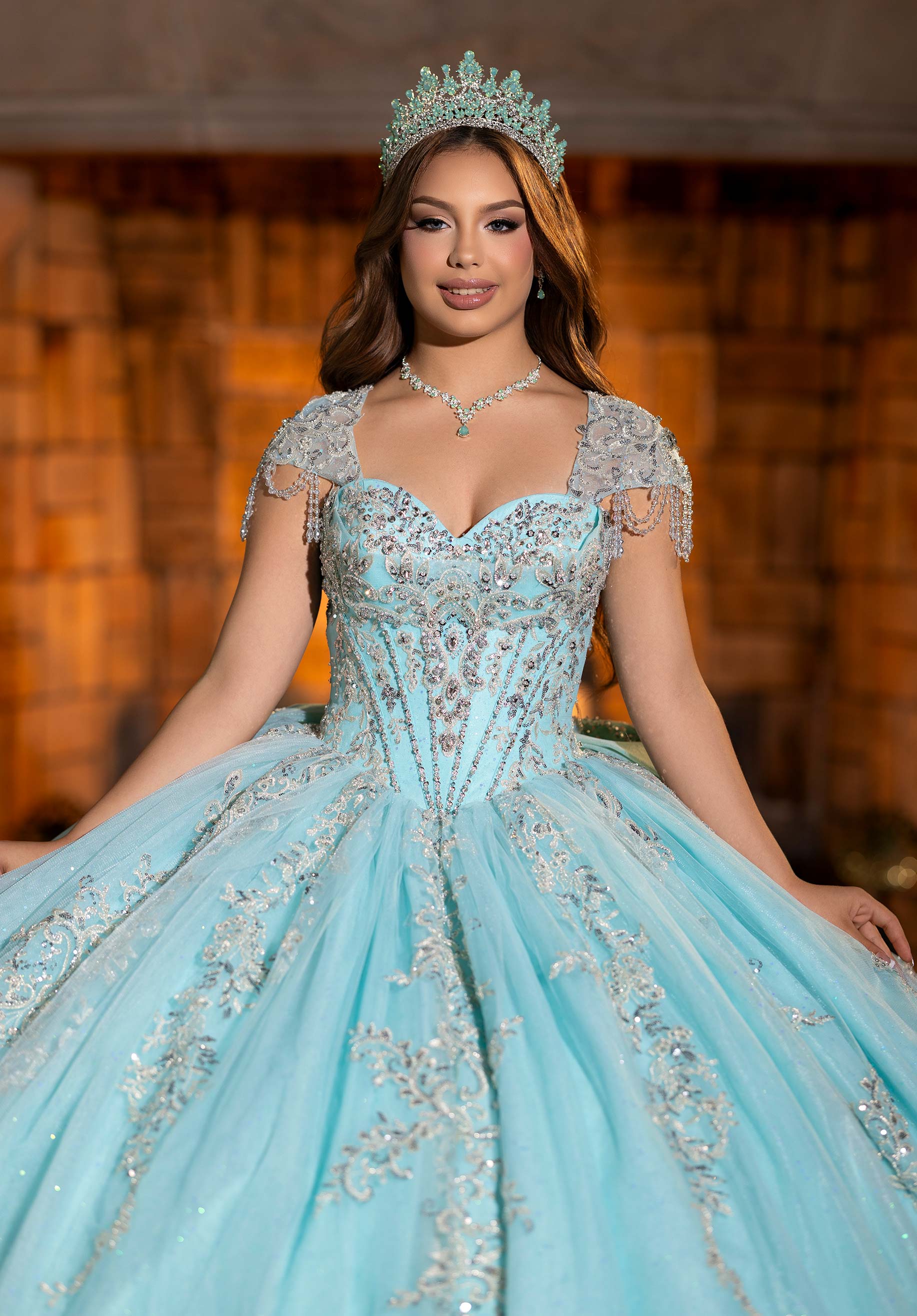 Sweetheart Floor-Length Tulle Quinceañera Ball Gown MGNY Madeline Gardner New York 4080026