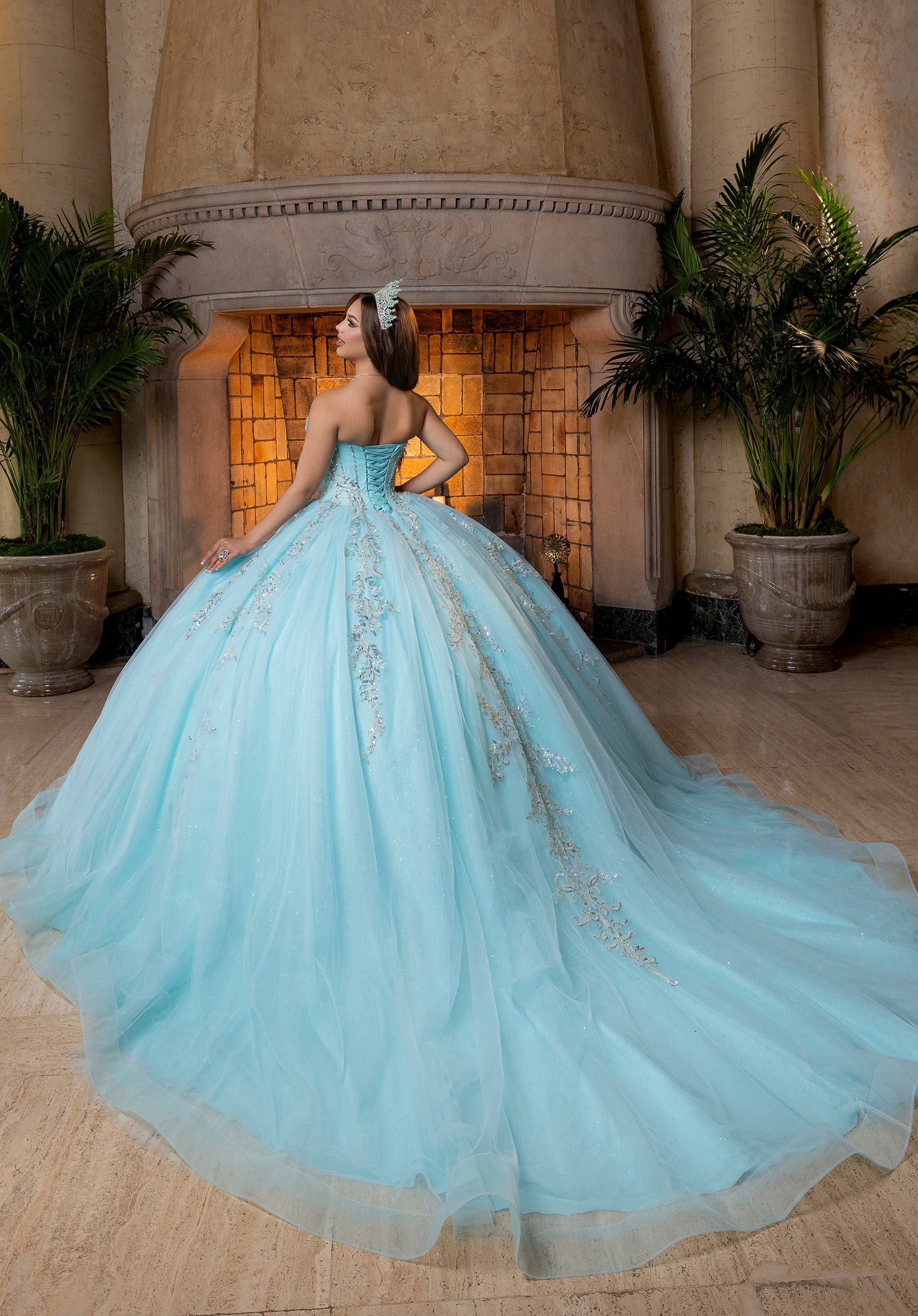 Sweetheart Floor-Length Tulle Quinceañera Ball Gown MGNY Madeline Gardner New York 4080026