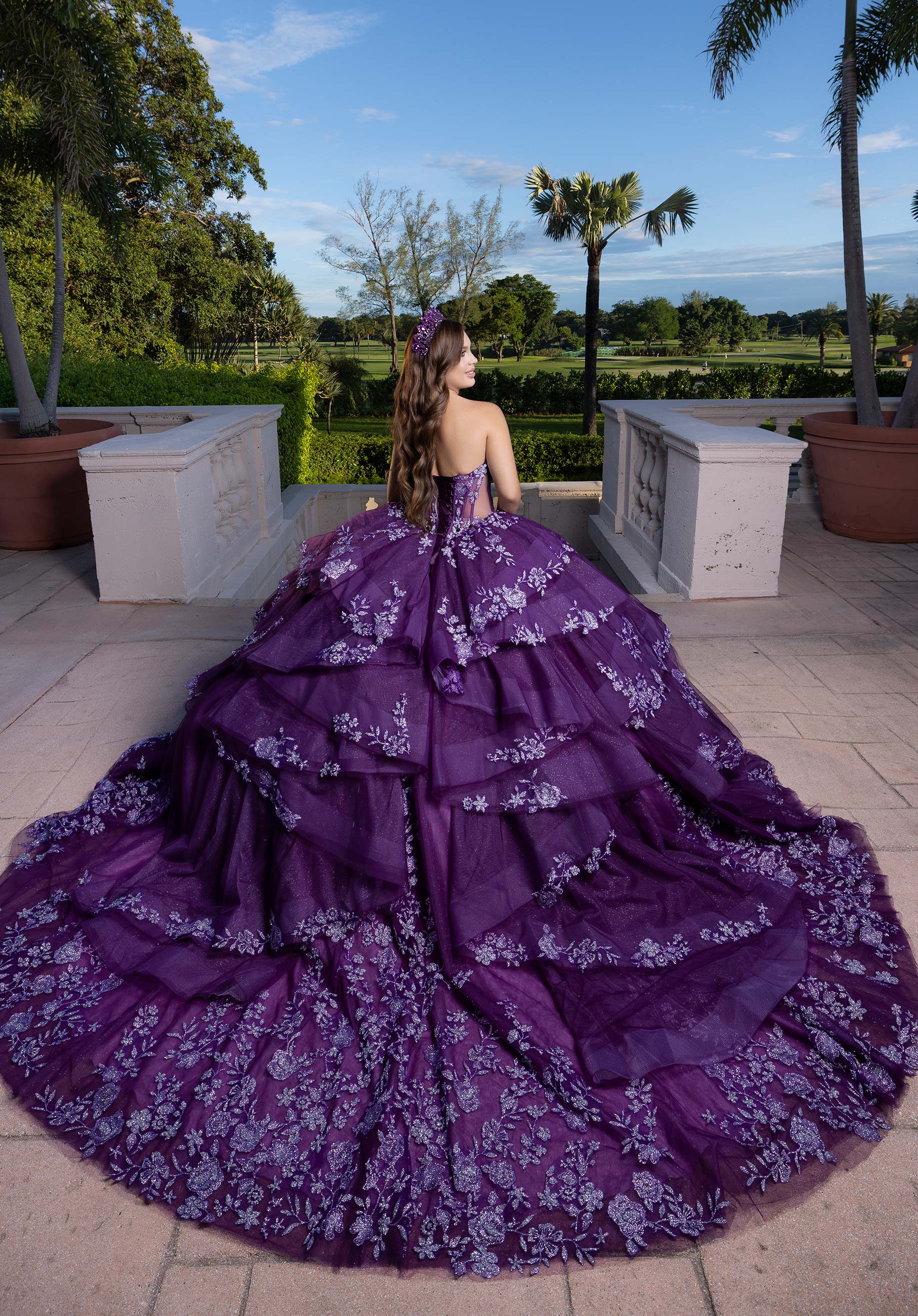 Off-the-Shoulder Floor-Length Tulle Quinceañera Ball Gown MGNY Madeline Gardner New York 4080027