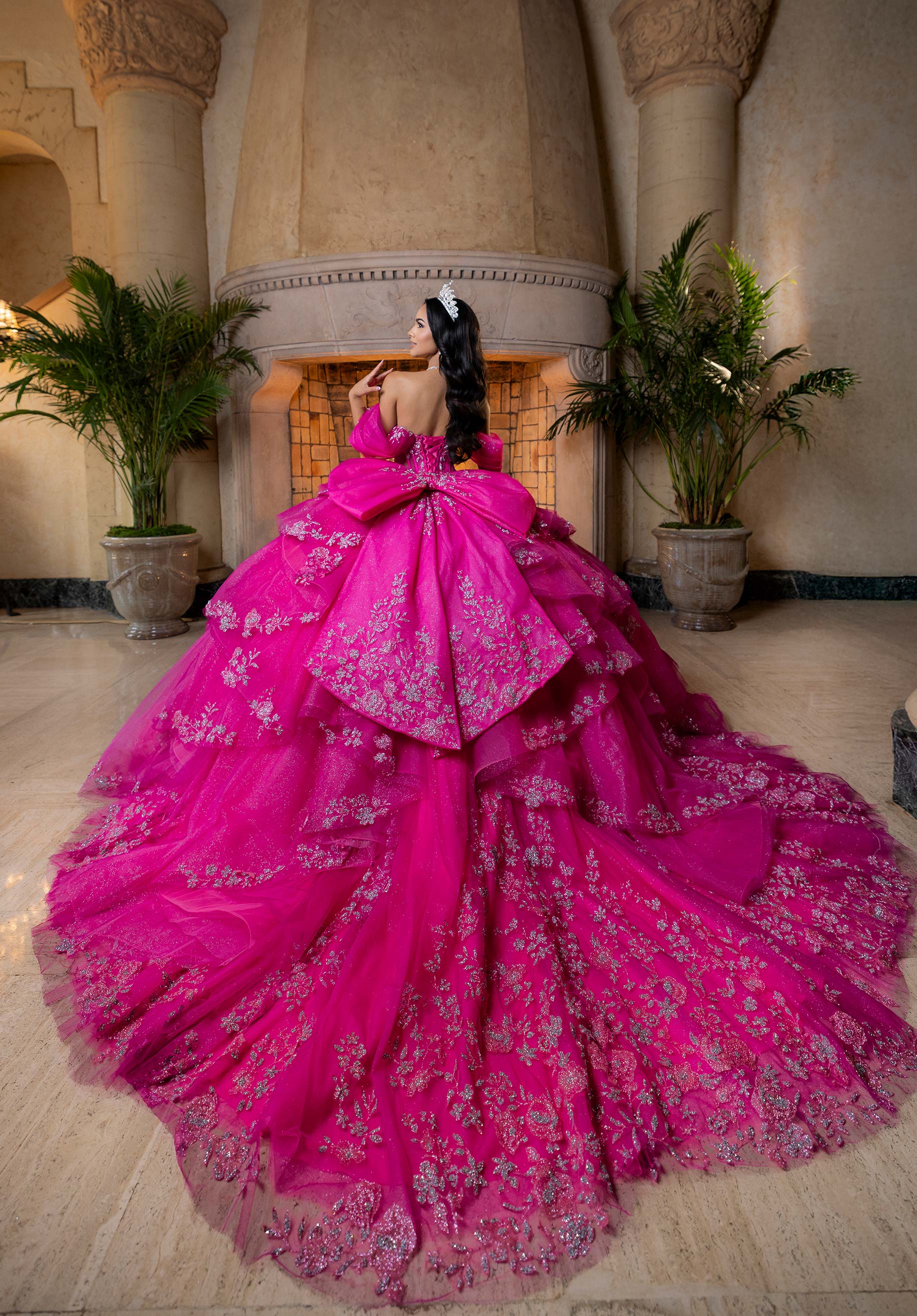 Off-the-Shoulder Floor-Length Tulle Quinceañera Ball Gown MGNY Madeline Gardner New York 4080027