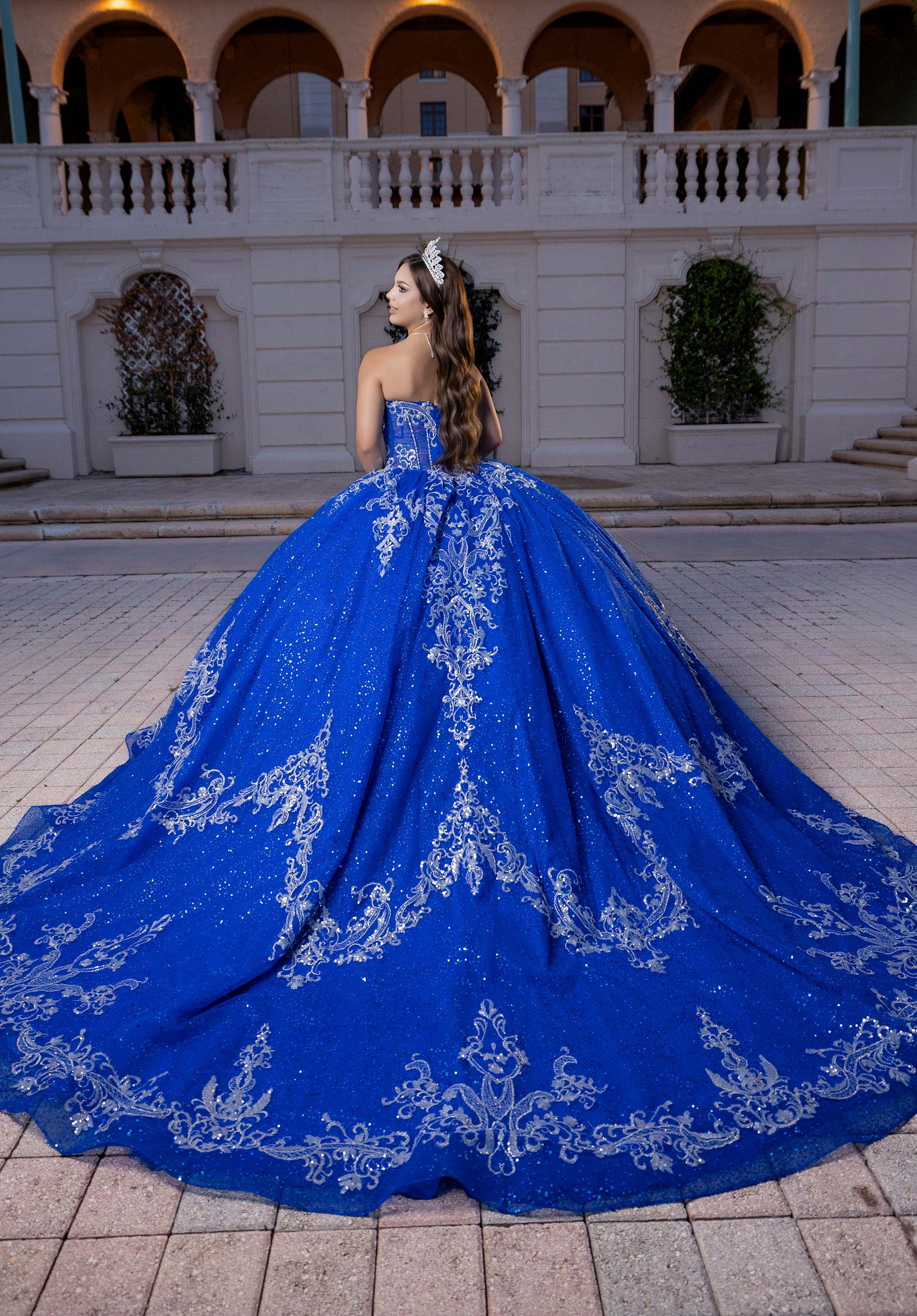 Off-the-Shoulder Floor-Length Tulle Quinceañera Ball Gown MGNY Madeline Gardner New York 4080028