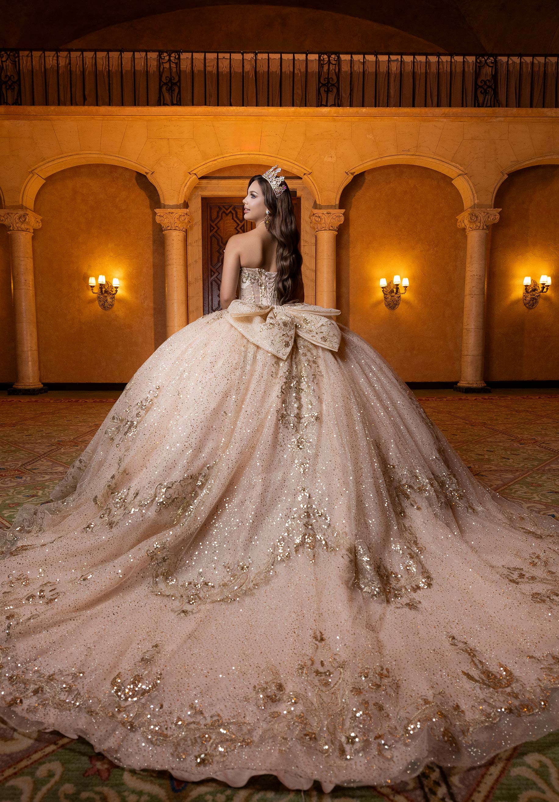 Off-the-Shoulder Floor-Length Tulle Quinceañera Ball Gown MGNY Madeline Gardner New York 4080028