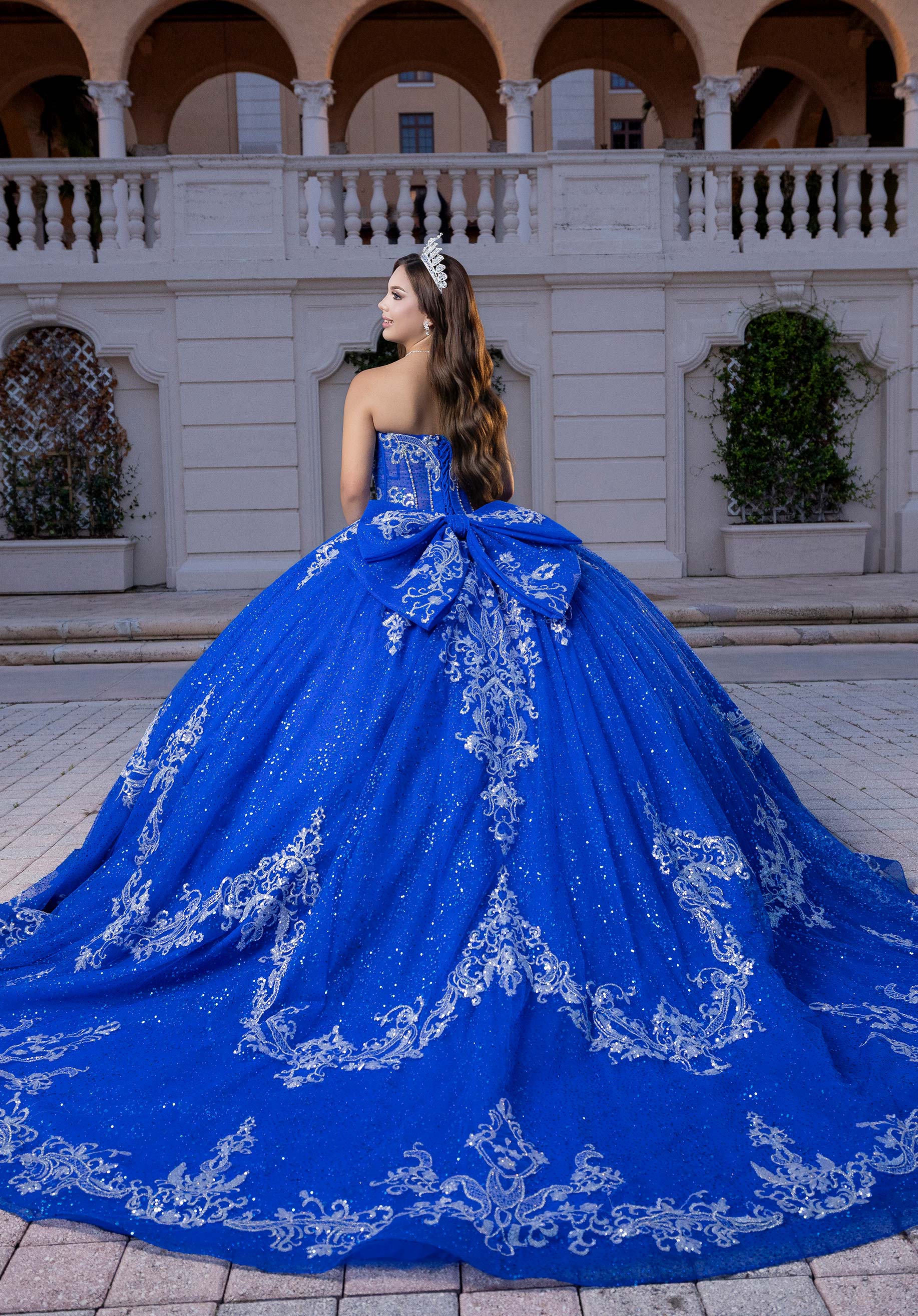 Off-the-Shoulder Floor-Length Tulle Quinceañera Ball Gown MGNY Madeline Gardner New York 4080028