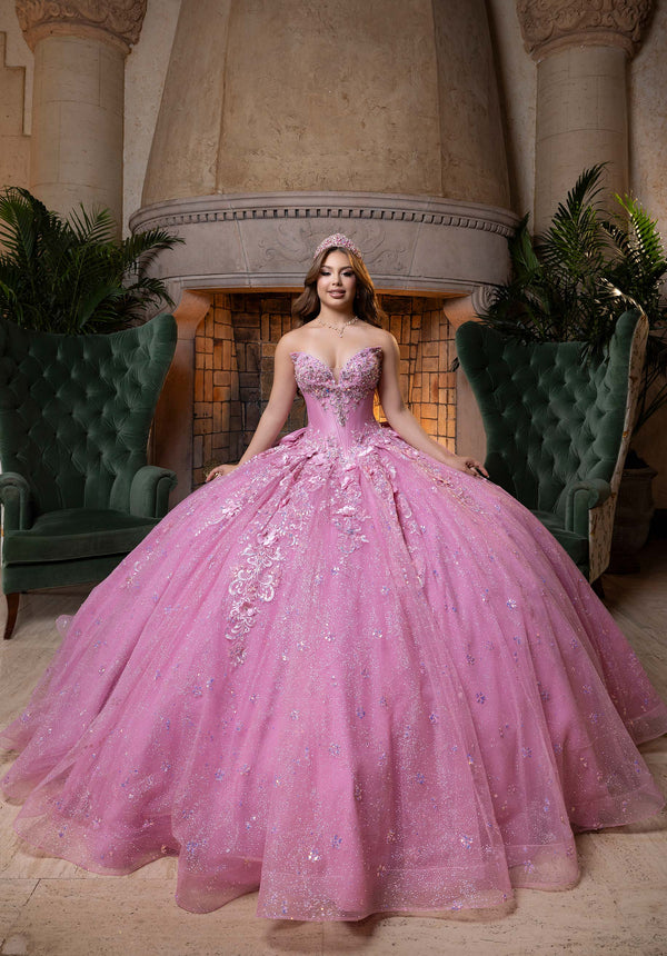 Strapless Curved Neck Floor-Length Tulle Quinceañera Ball Gown MGNY Madeline Gardner New York 4080029
