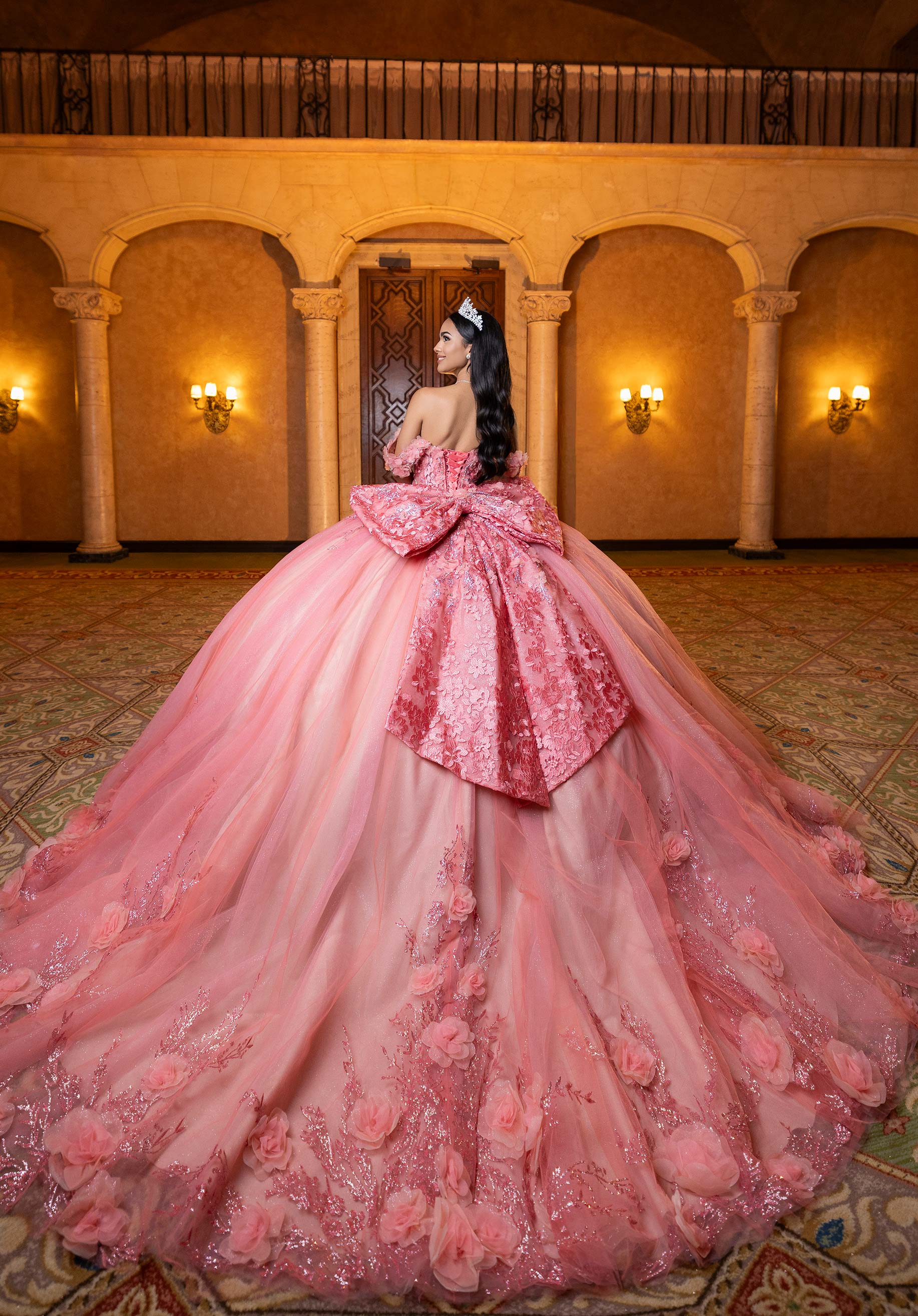 Off-the-Shoulder Floor-Length Tulle Quinceañera Ball Gown MGNY Madeline Gardner New York 4080032