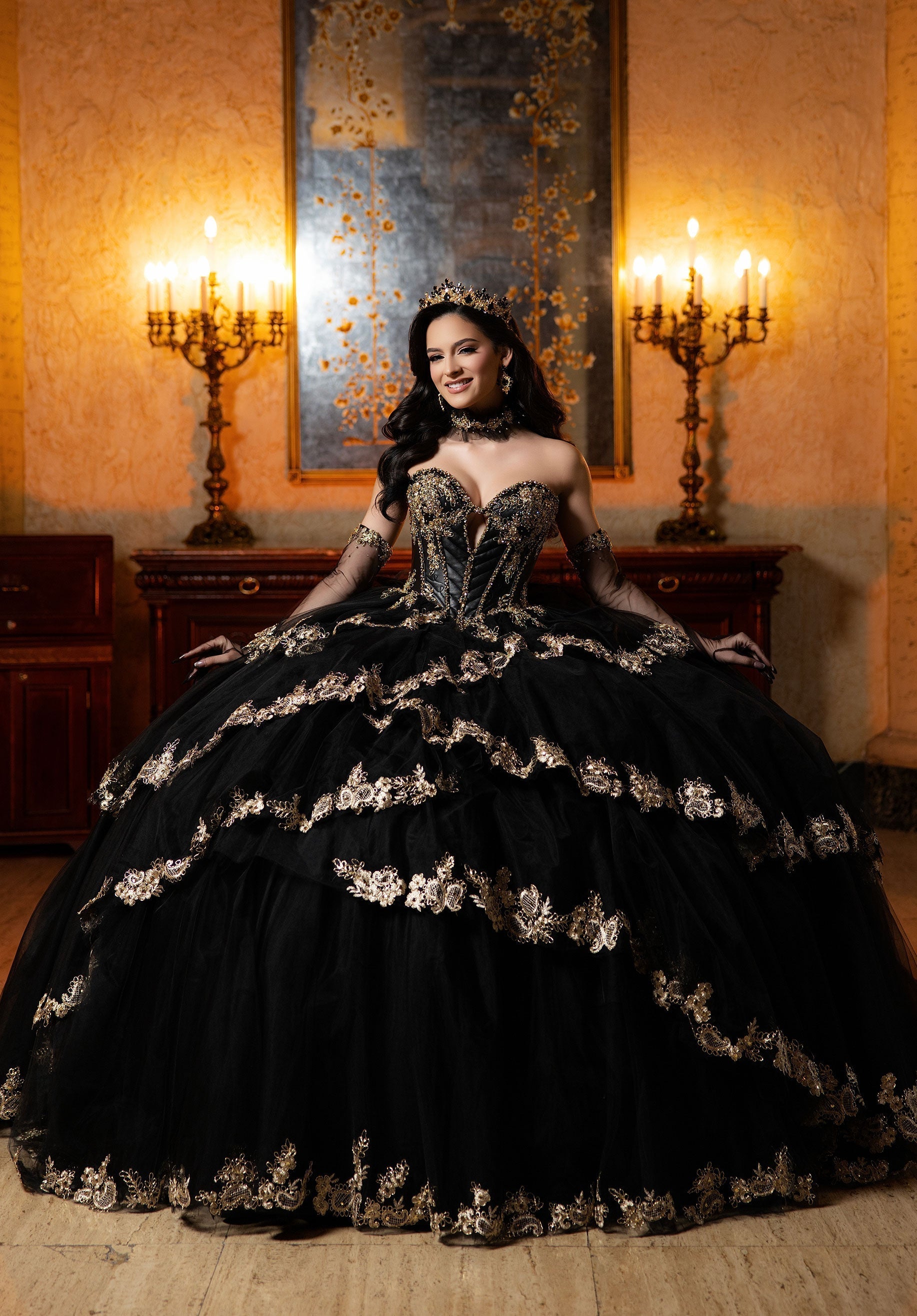 Sweetheart Floor-Length Tulle Quinceanera Ball Gown MGNY 4080040