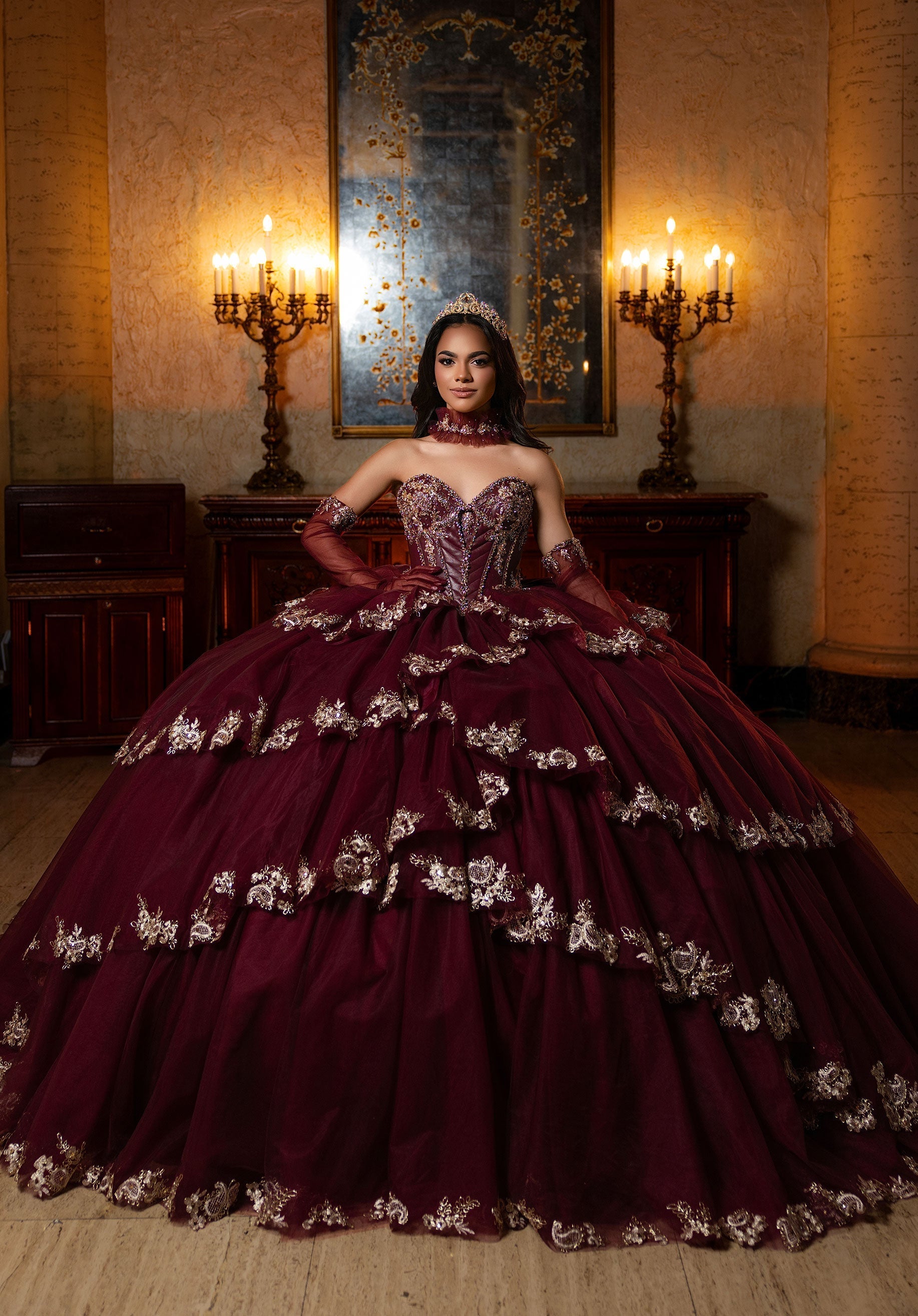 Sweetheart Floor-Length Tulle Quinceanera Ball Gown MGNY 4080040