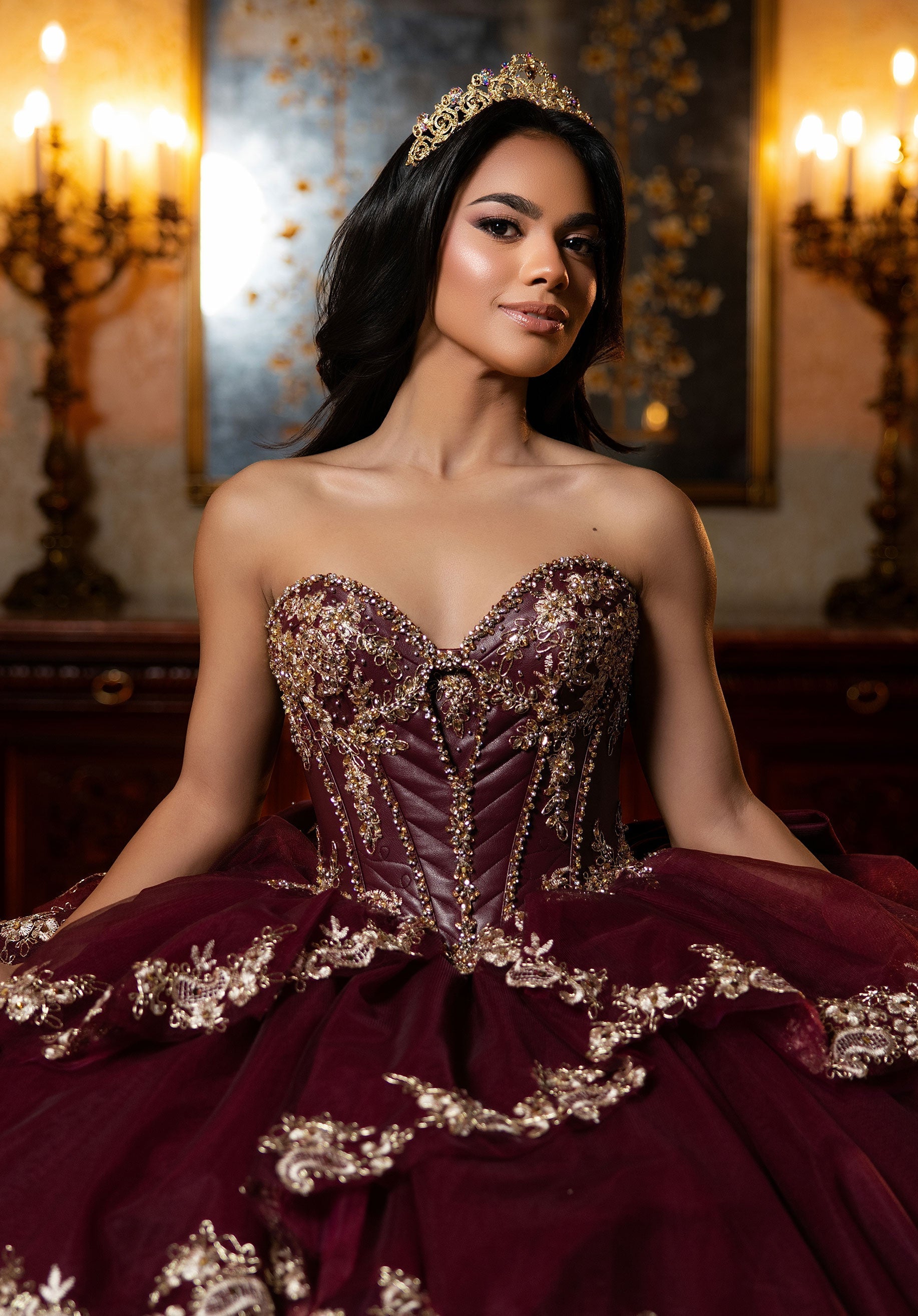 Sweetheart Floor-Length Tulle Quinceanera Ball Gown MGNY 4080040