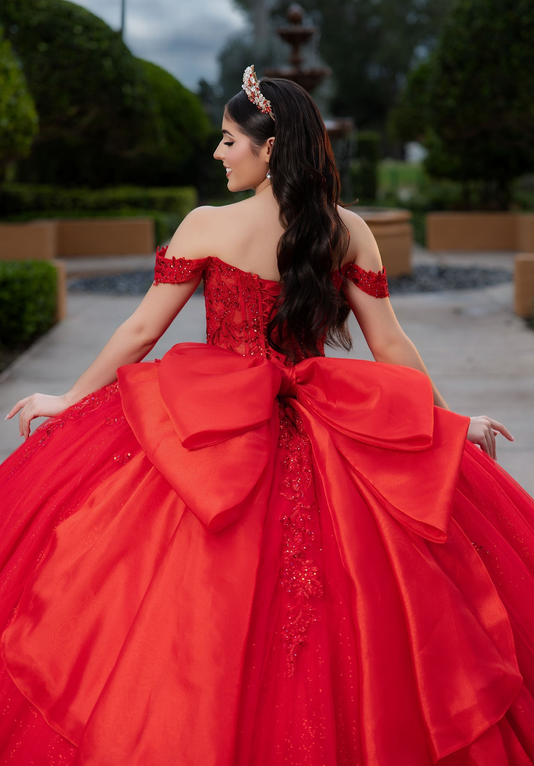 Off-the-Shoulder Floor-Length Tulle Quinceanera Ball Gown MGNY 4080046