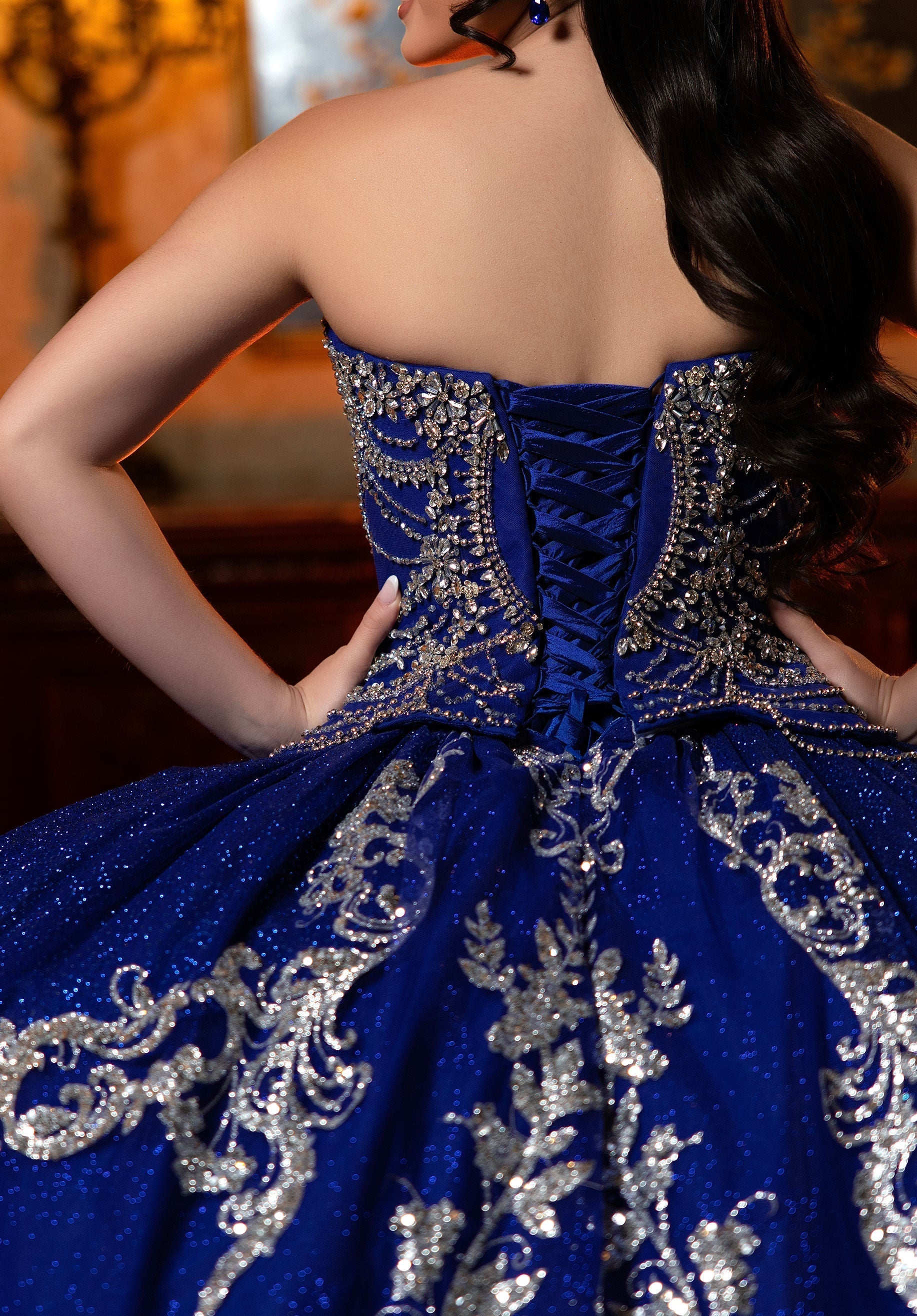 Off-the-Shoulder Floor-Length Tulle Quinceanera Ball Gown MGNY 4080051