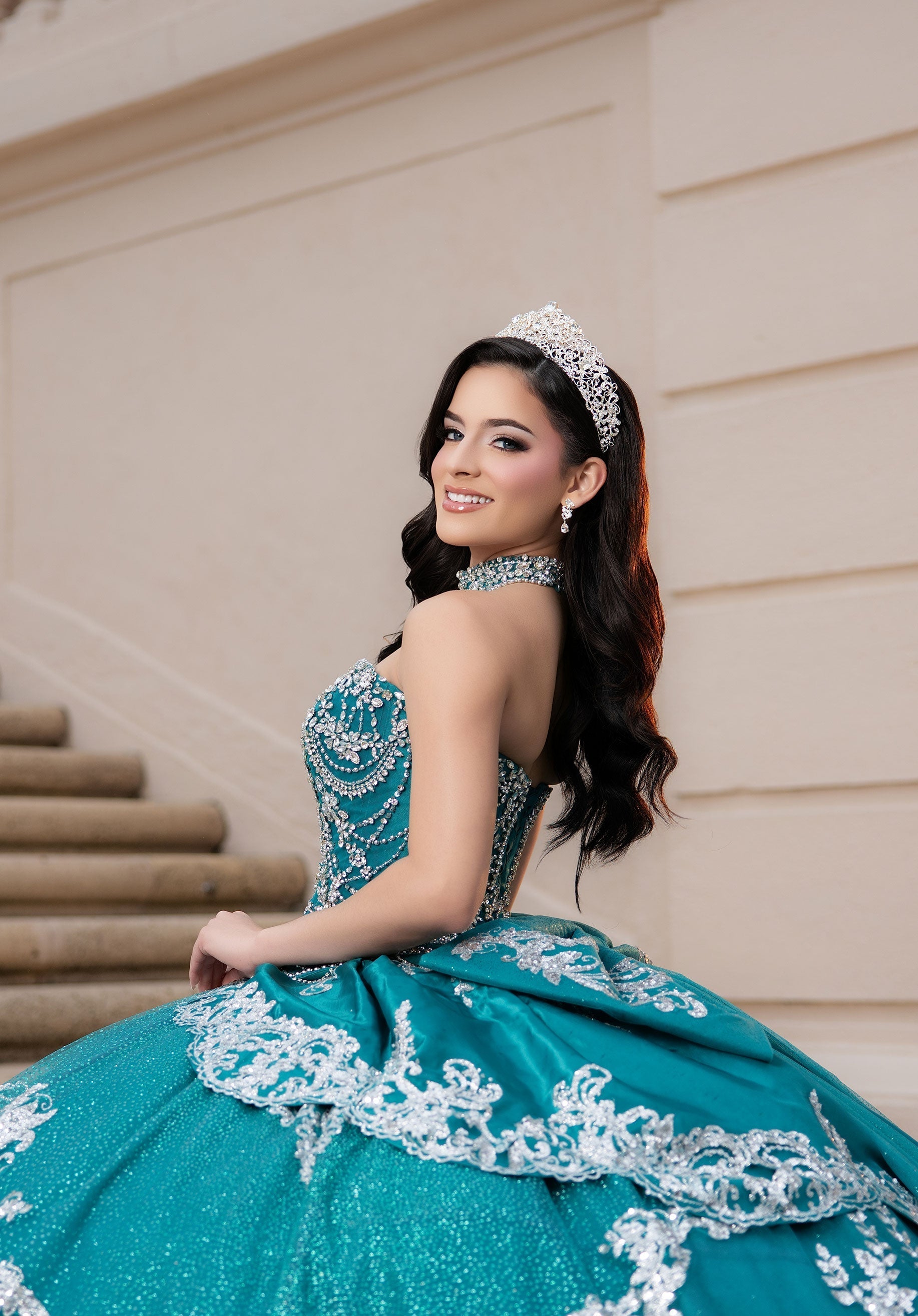 Off-the-Shoulder Floor-Length Tulle Quinceanera Ball Gown MGNY 4080051