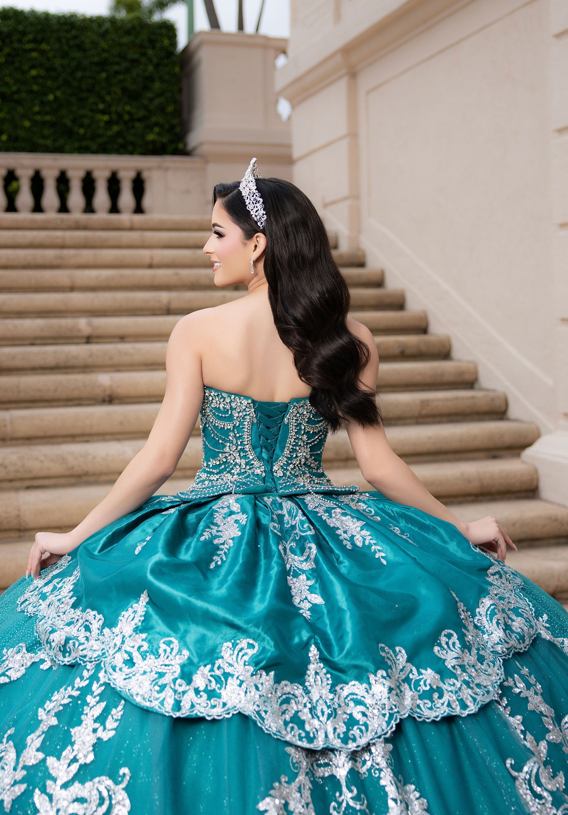 Off-the-Shoulder Floor-Length Tulle Quinceanera Ball Gown MGNY 4080051