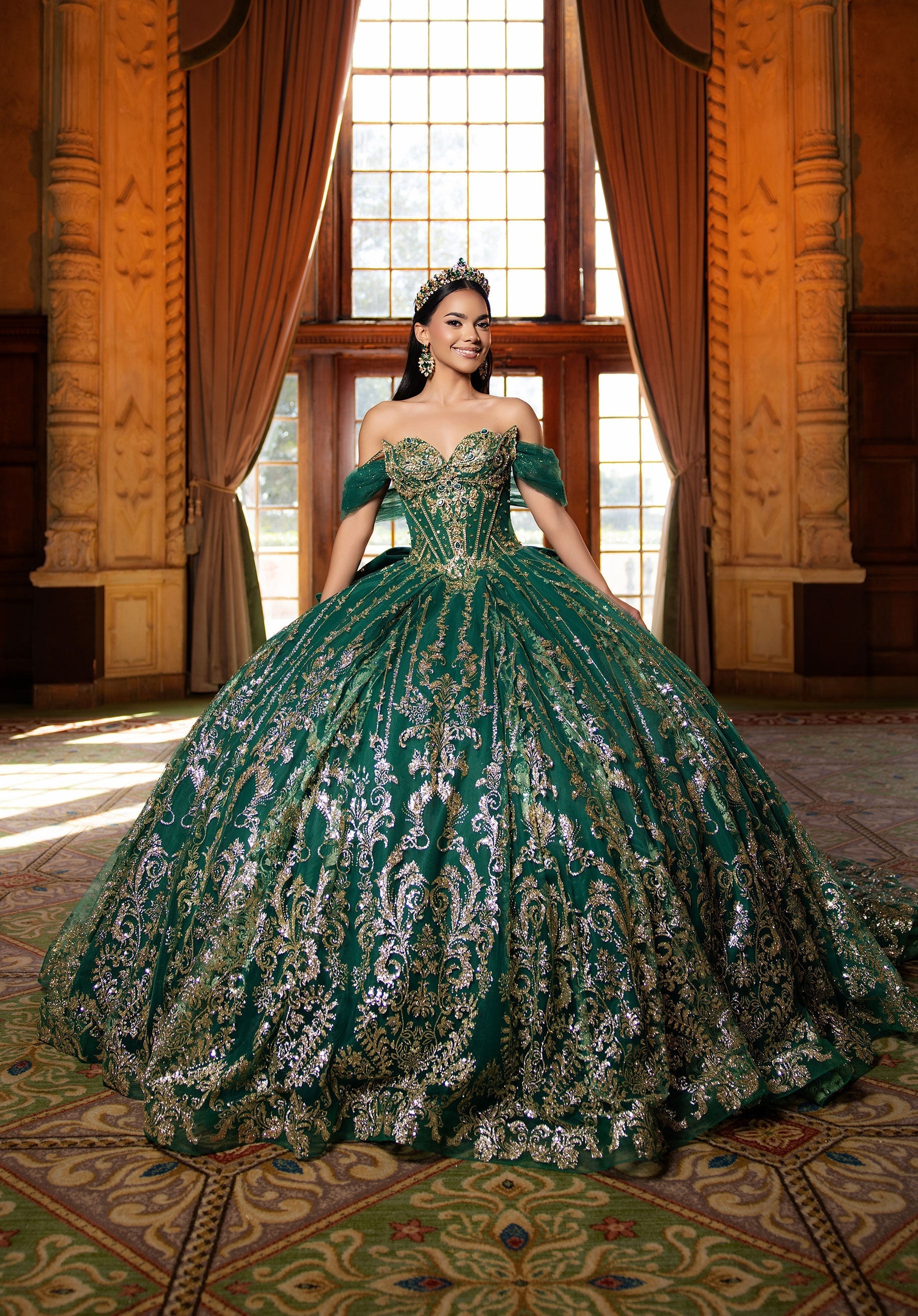 Sweetheart Floor-Length Satin Quinceanera Ball Gown MGNY 4080053