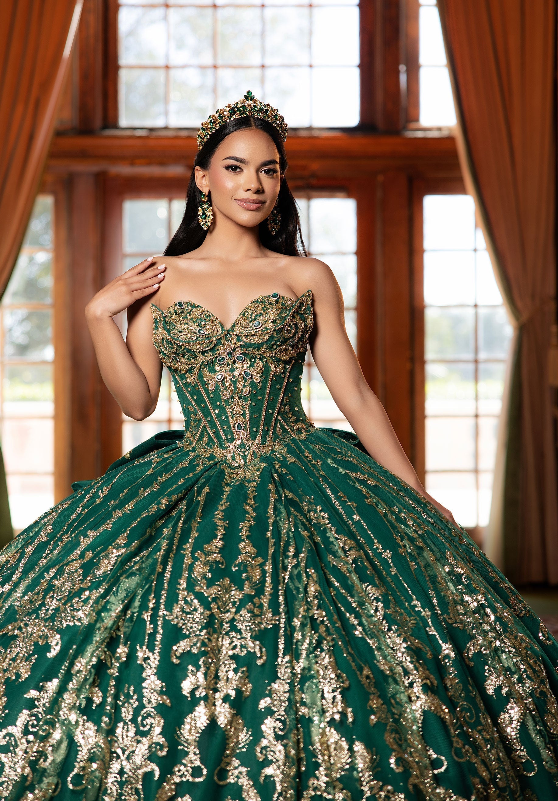 Sweetheart Floor-Length Satin Quinceanera Ball Gown MGNY 4080053