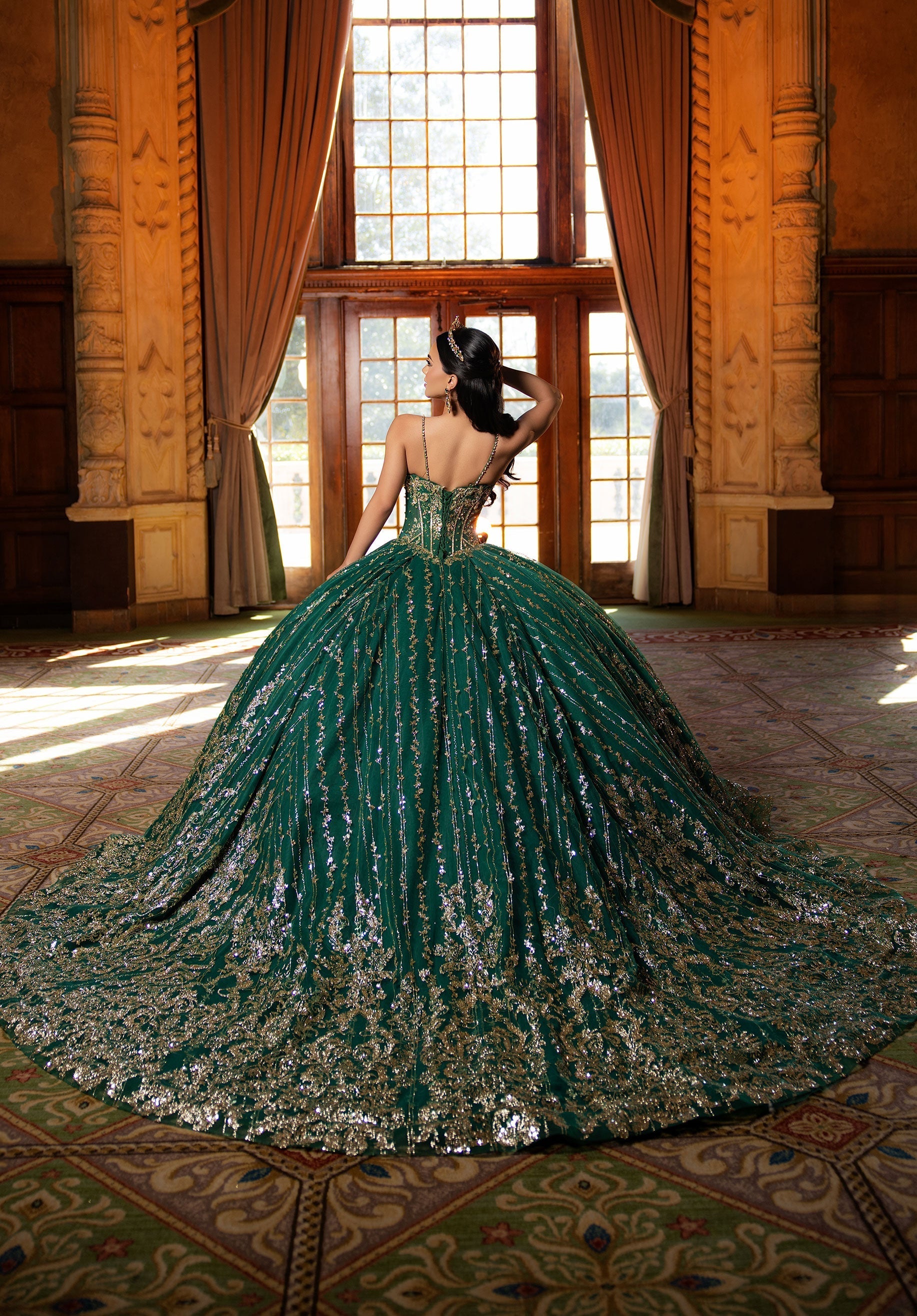 Sweetheart Floor-Length Satin Quinceanera Ball Gown MGNY 4080053