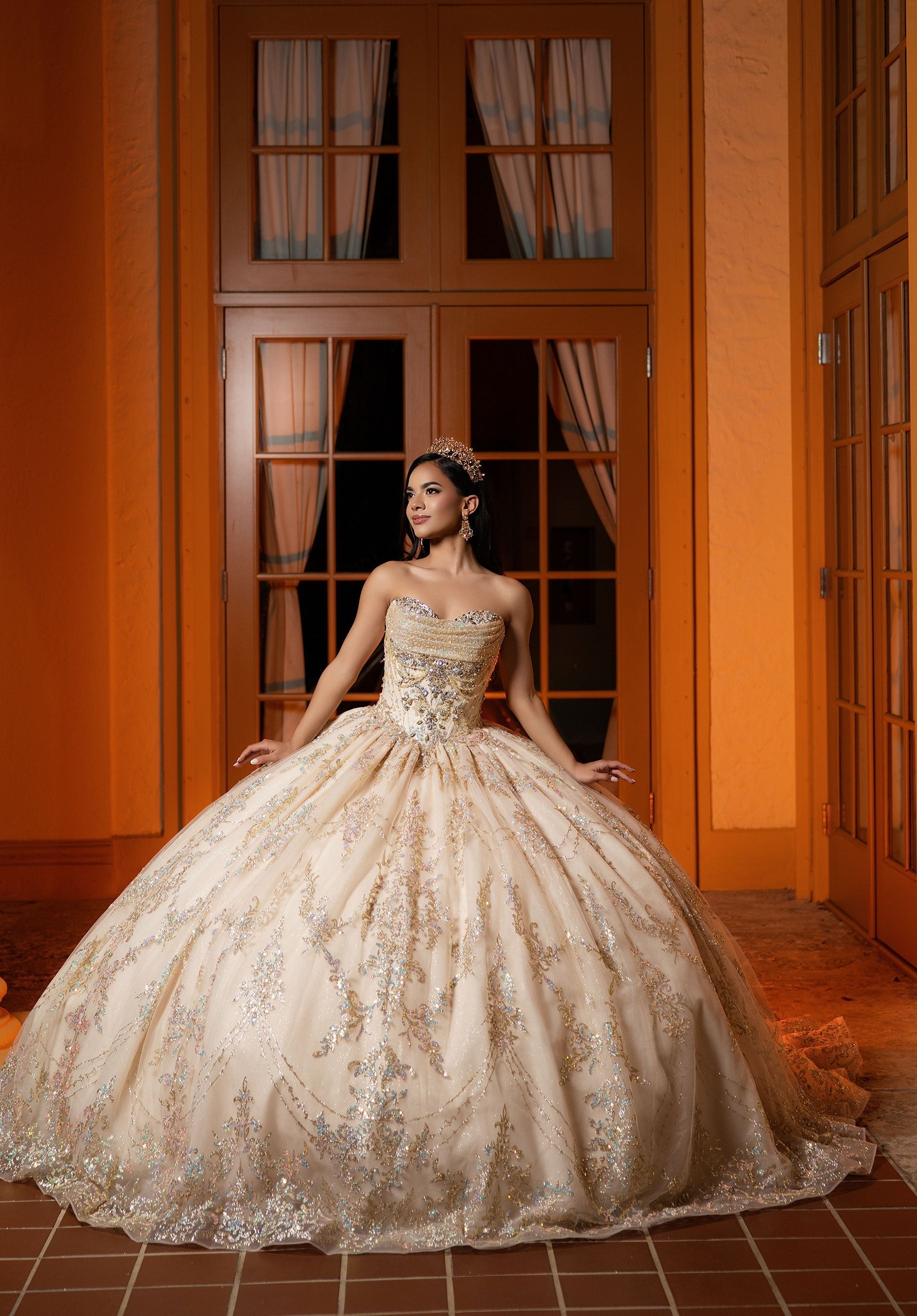 Sweetheart Floor-Length Tulle Quinceanera Ball Gown MGNY 4080061