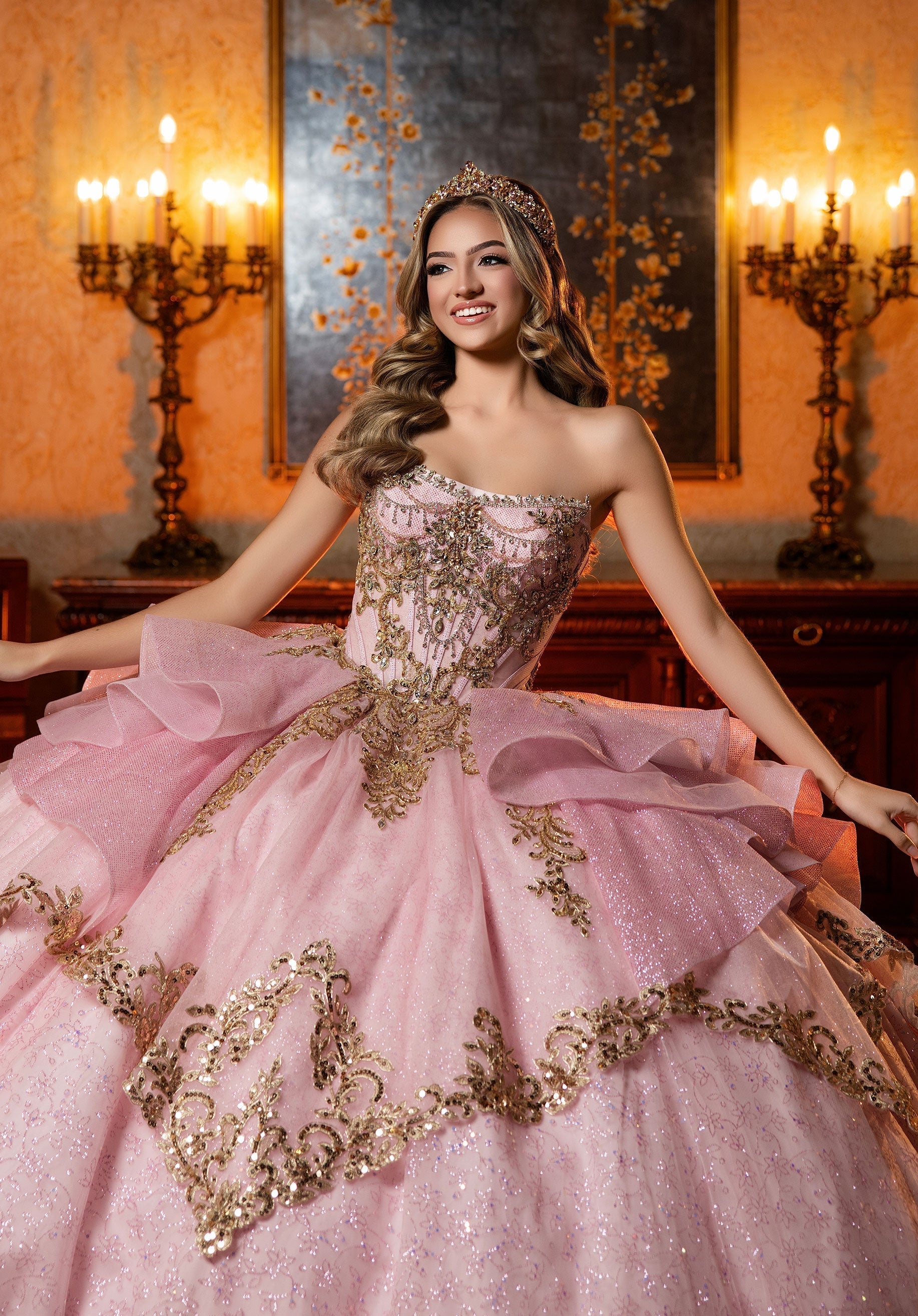 Sweetheart Floor-Length Tulle Quinceanera Ball Gown MGNY 4080062
