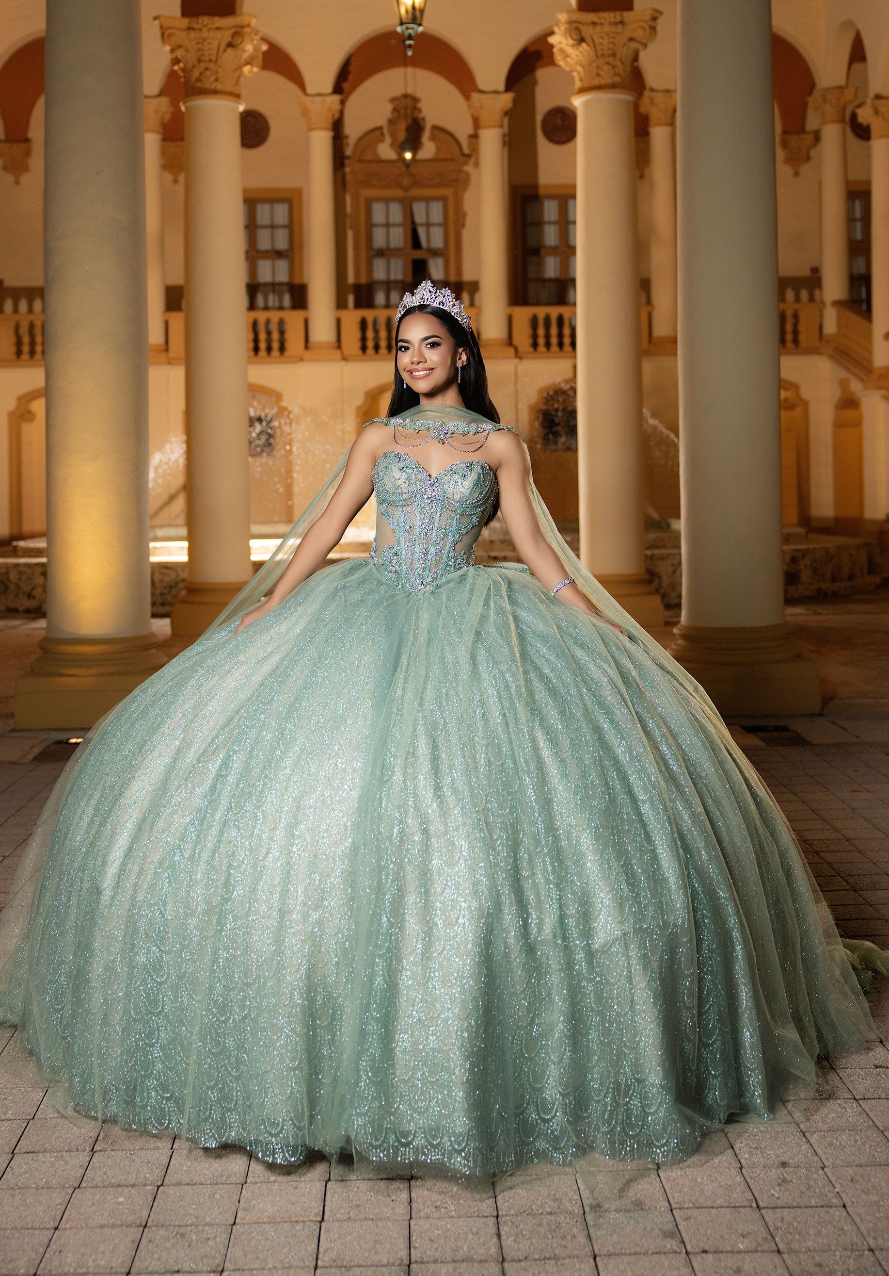 Sweetheart Floor-Length Tulle Quinceanera Ball Gown MGNY 4080063