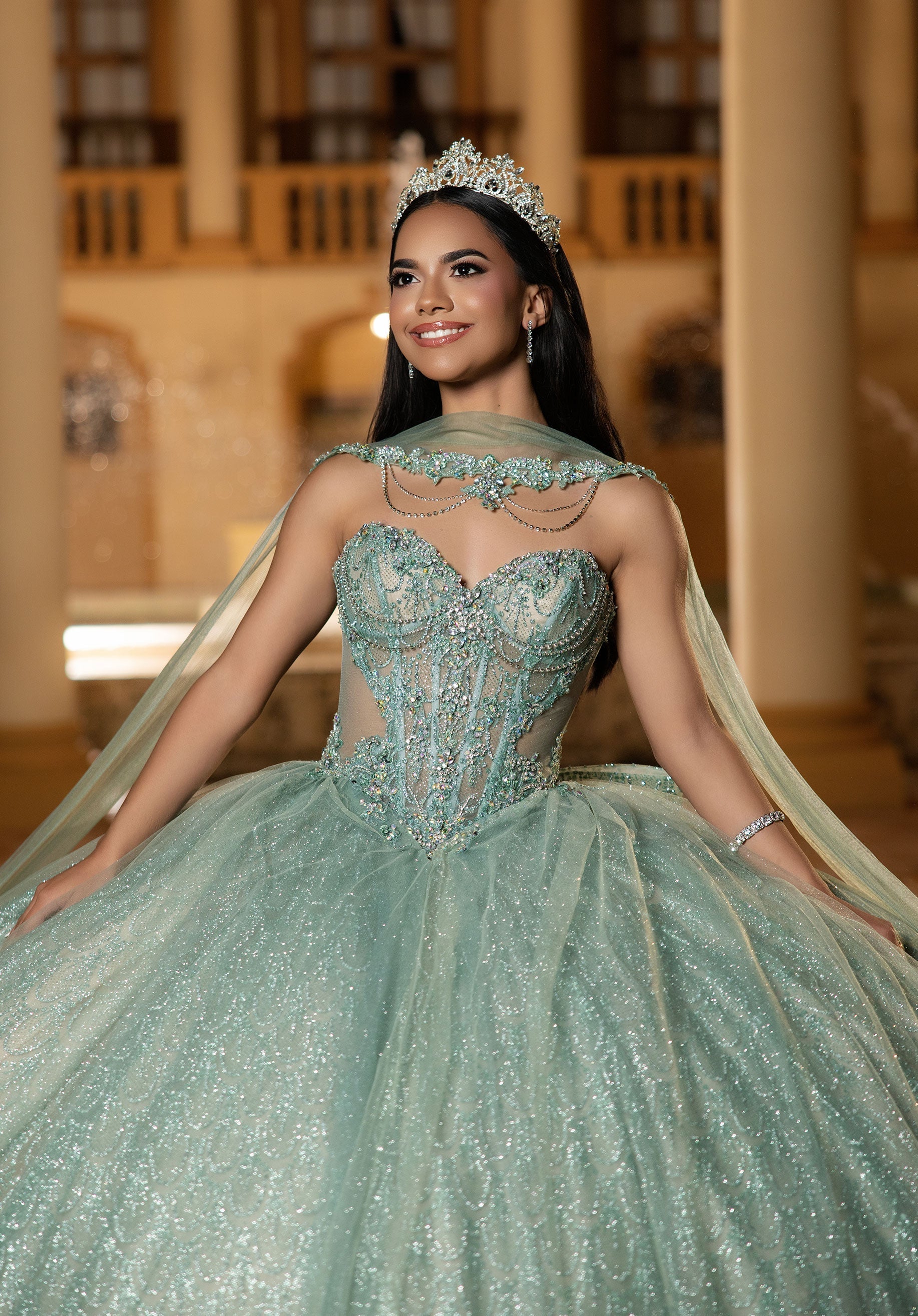 Sweetheart Floor-Length Tulle Quinceanera Ball Gown MGNY 4080063