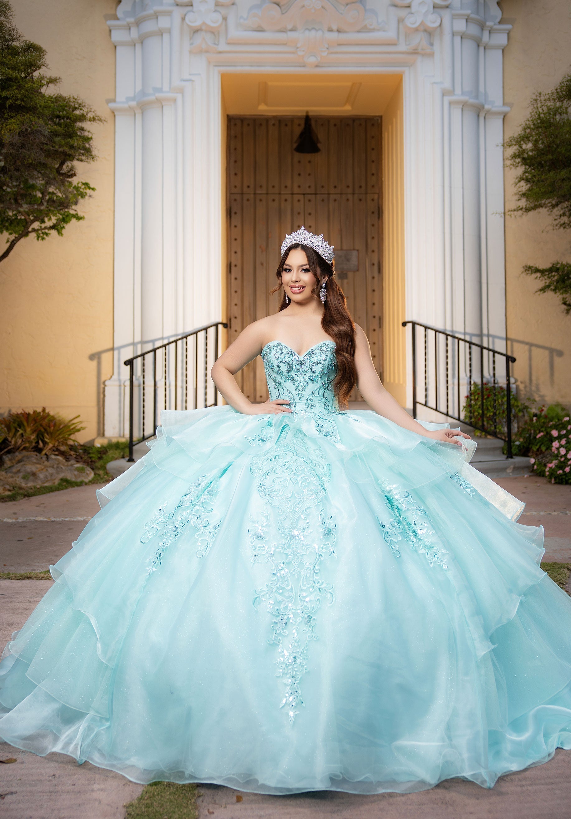 Sweetheart Floor-Length Tulle Quinceañera Ball Gown MGNY 4080064