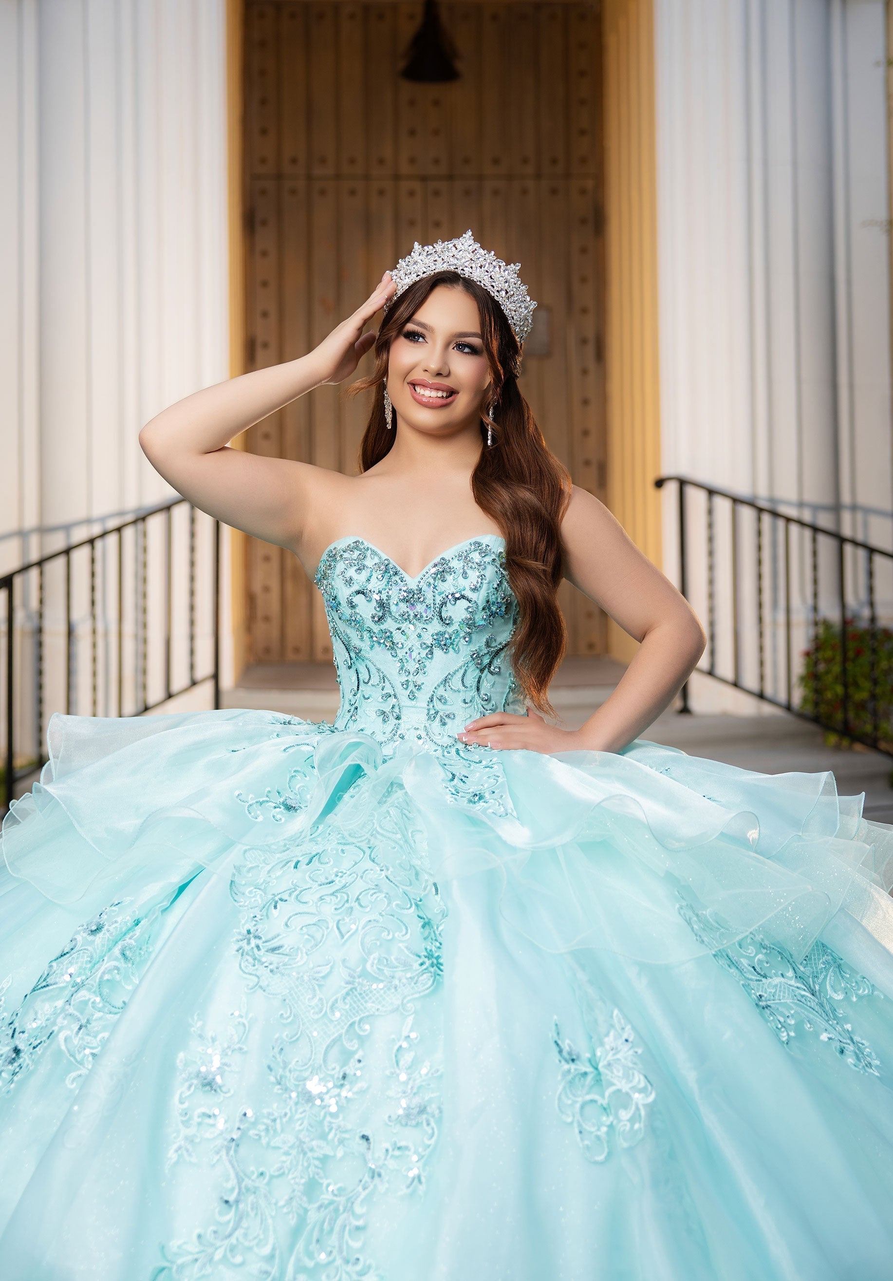 Sweetheart Floor-Length Tulle Quinceañera Ball Gown MGNY 4080064