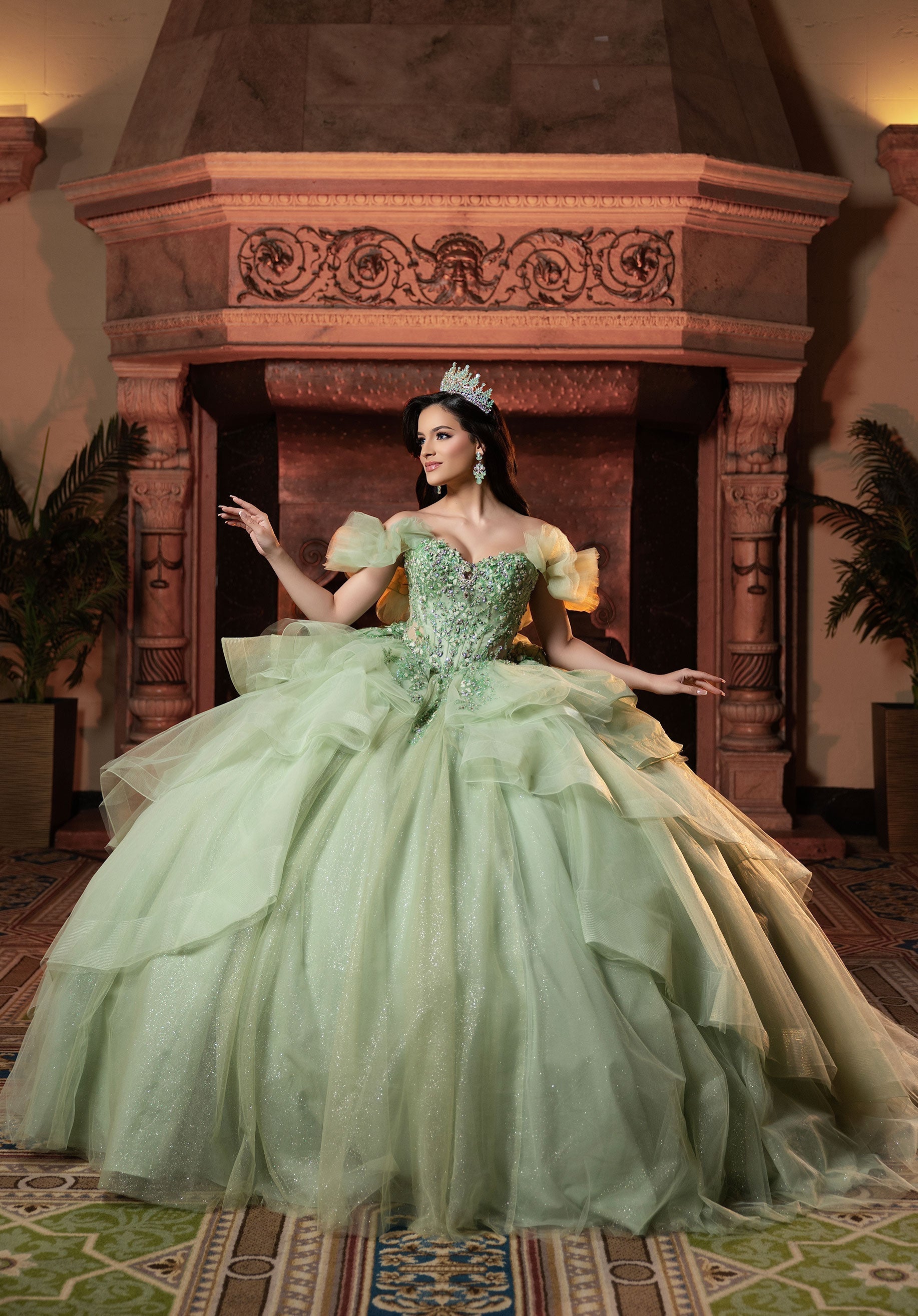 Sweetheart Floor-Length Tulle Quinceanera Ball Gown MGNY 4080066