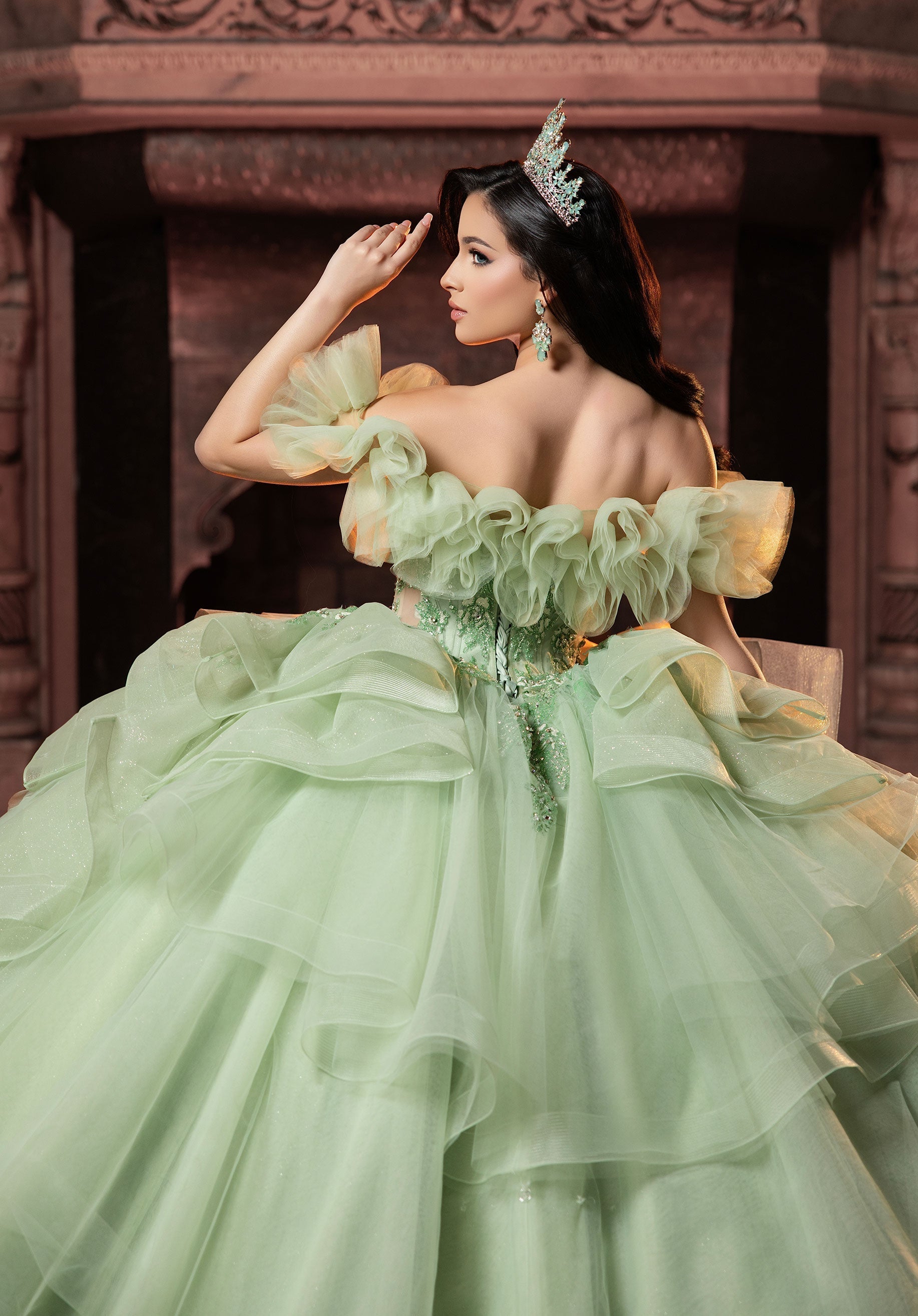 Sweetheart Floor-Length Tulle Quinceanera Ball Gown MGNY 4080066