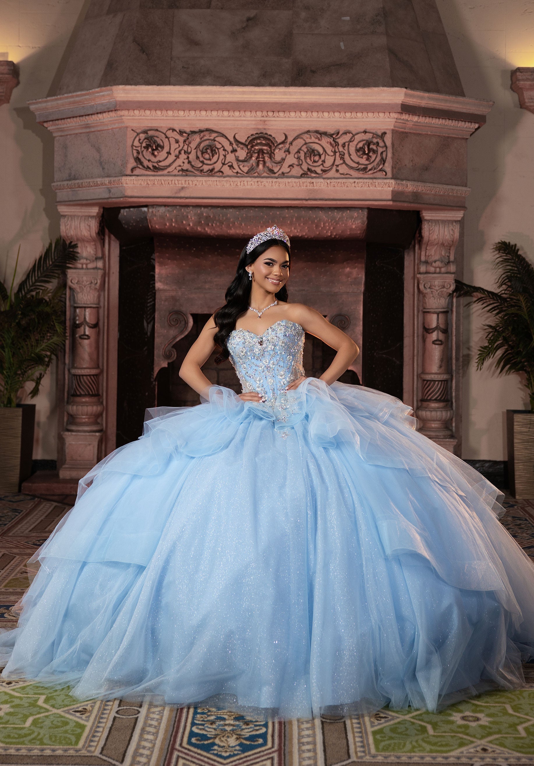 Sweetheart Floor-Length Tulle Quinceanera Ball Gown MGNY 4080066