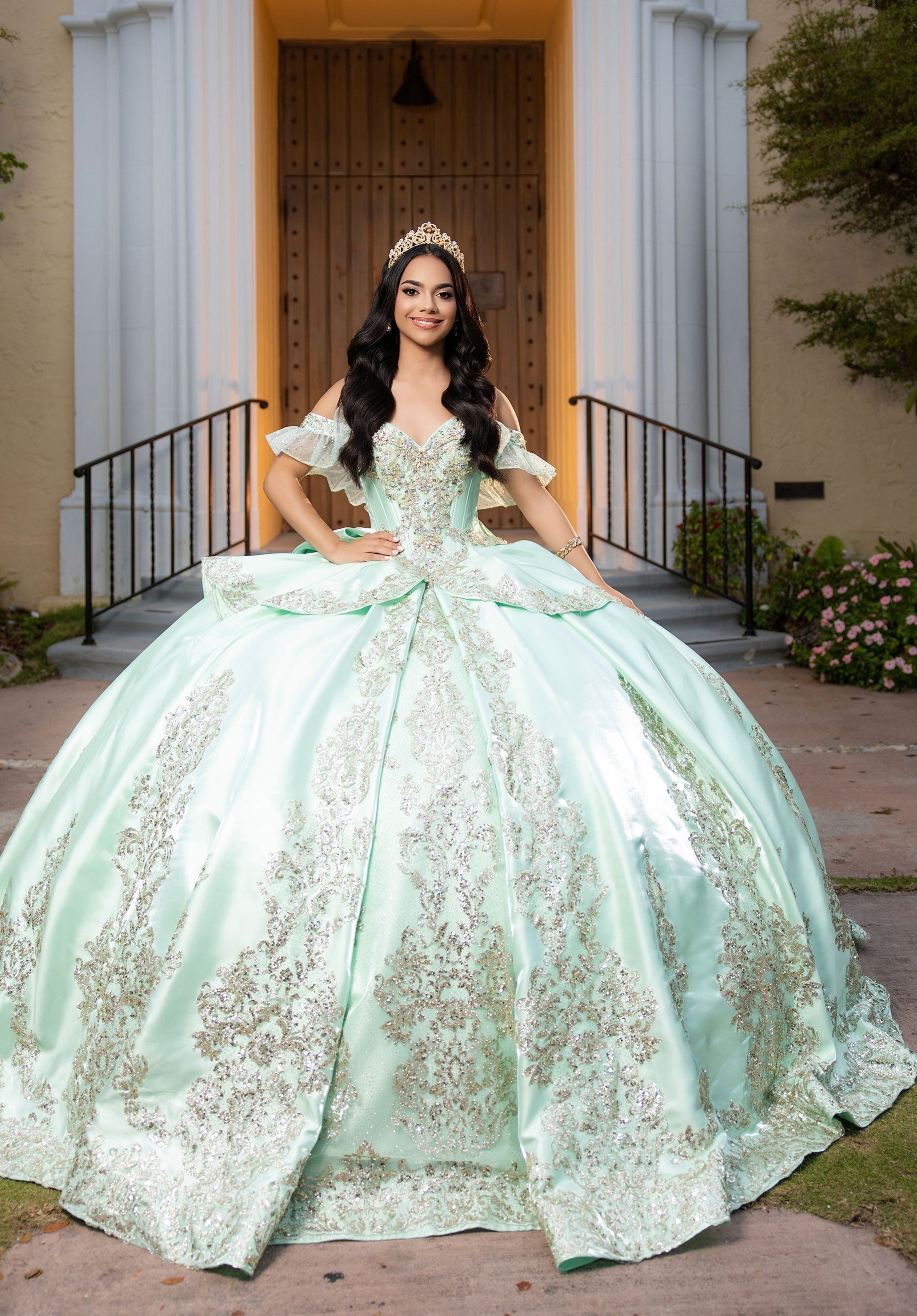 Sweetheart Floor-Length Satin Quinceanera Ball Gown MGNY 4080067