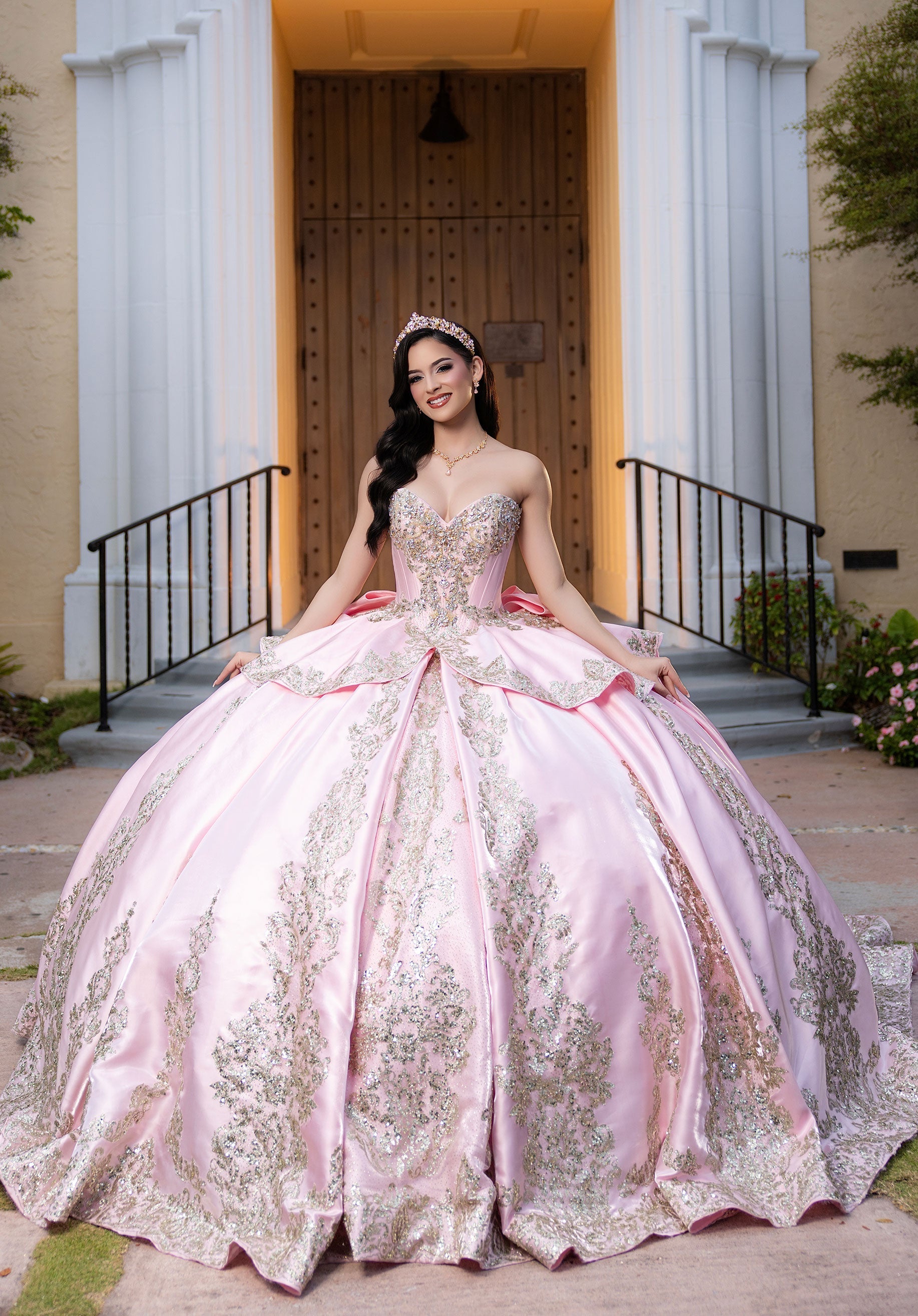 Sweetheart Floor-Length Satin Quinceanera Ball Gown MGNY 4080067