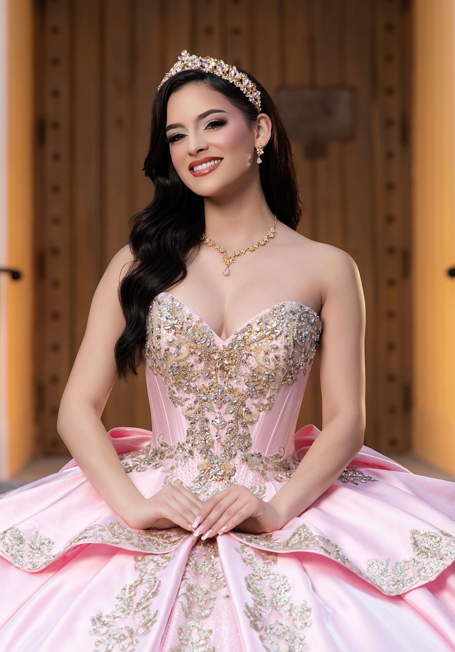 Sweetheart Floor-Length Satin Quinceanera Ball Gown MGNY 4080067