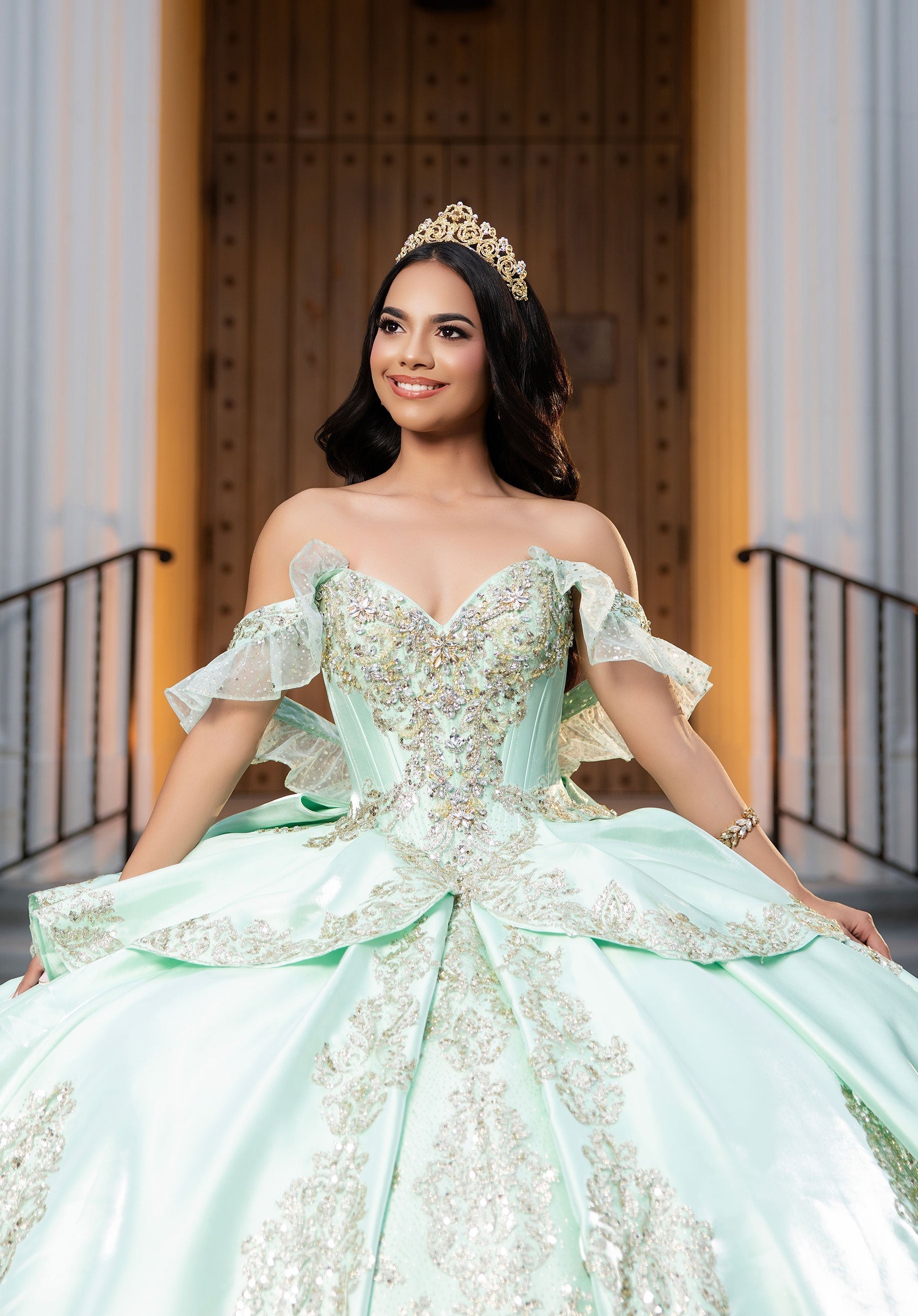 Sweetheart Floor-Length Satin Quinceanera Ball Gown MGNY 4080067