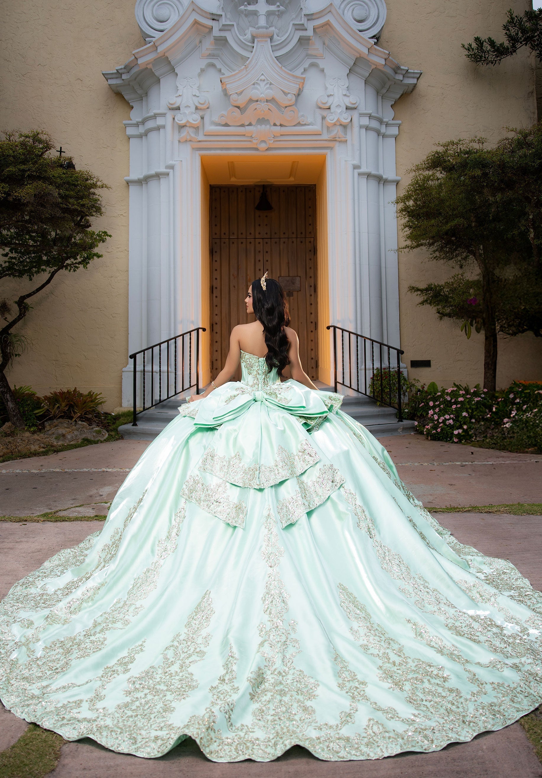 Sweetheart Floor-Length Satin Quinceanera Ball Gown MGNY 4080067