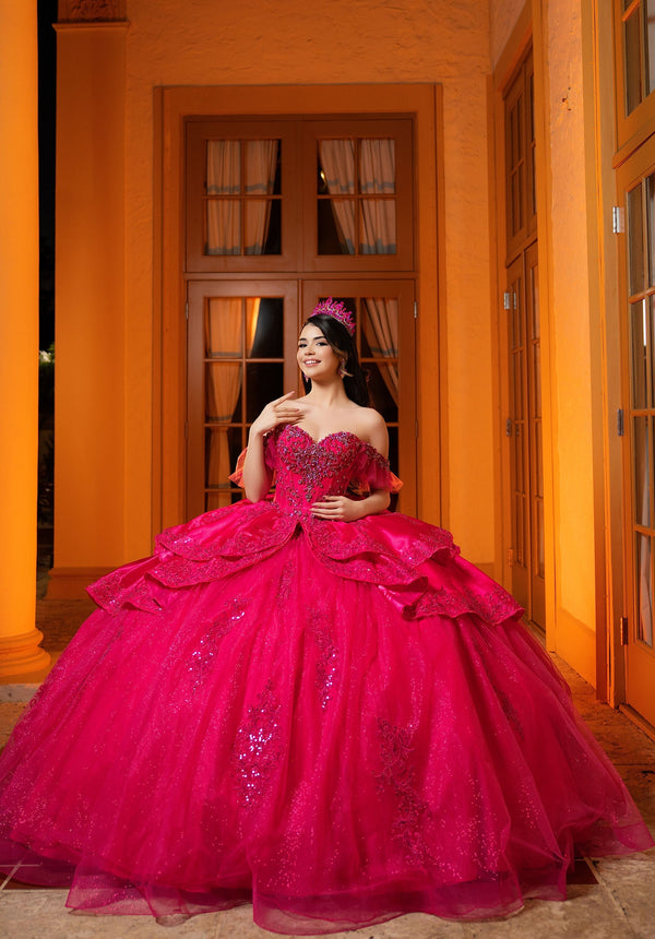 Sweetheart Floor-Length Satin Quinceañera Ball Gown MGNY 4080068