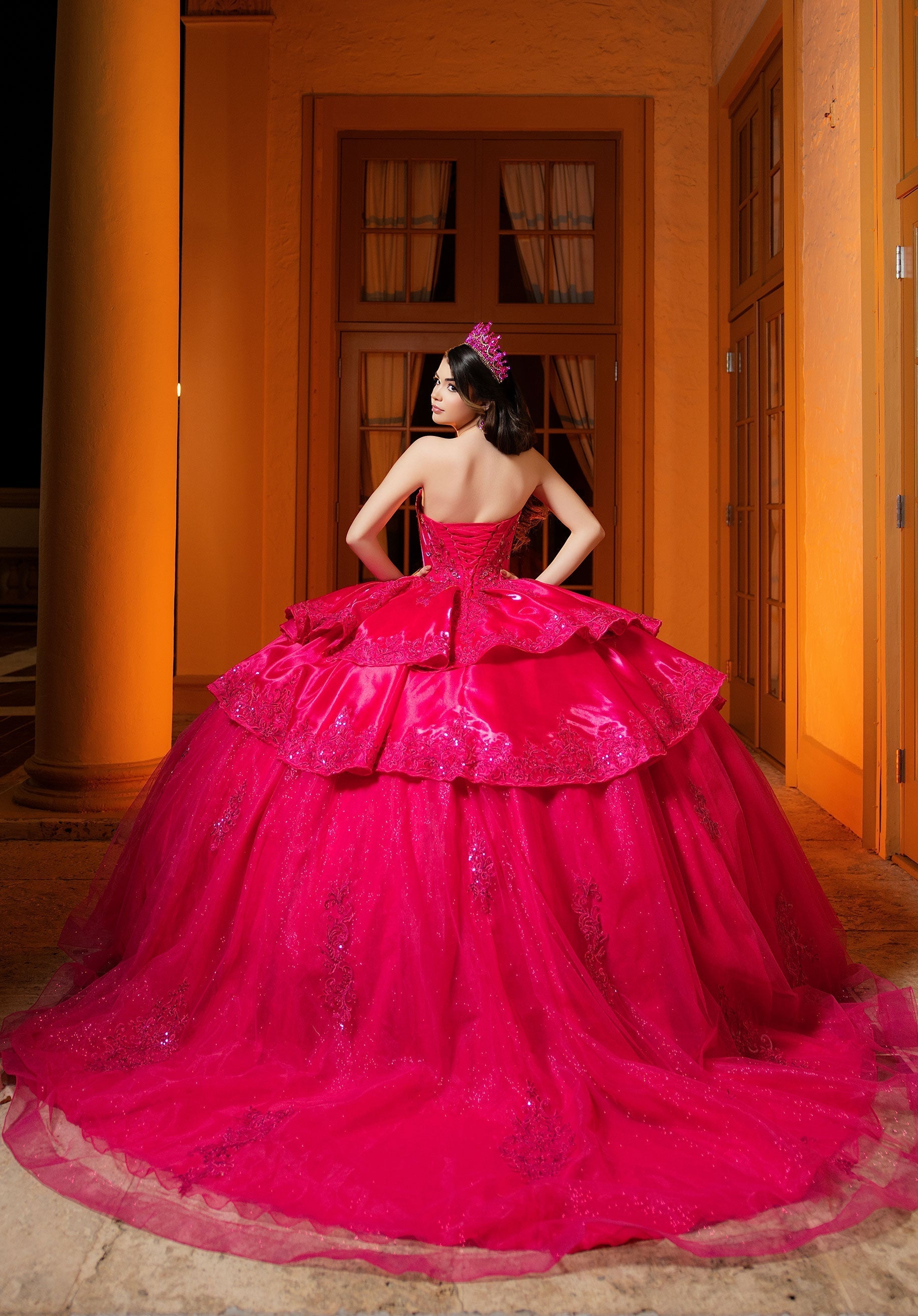 Sweetheart Floor-Length Satin Quinceañera Ball Gown MGNY 4080068