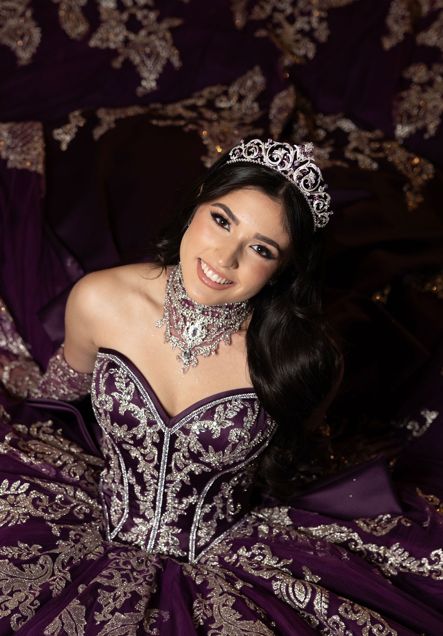 Sweetheart Floor-Length Satin Quinceanera Ball Gown MGNY 4080069