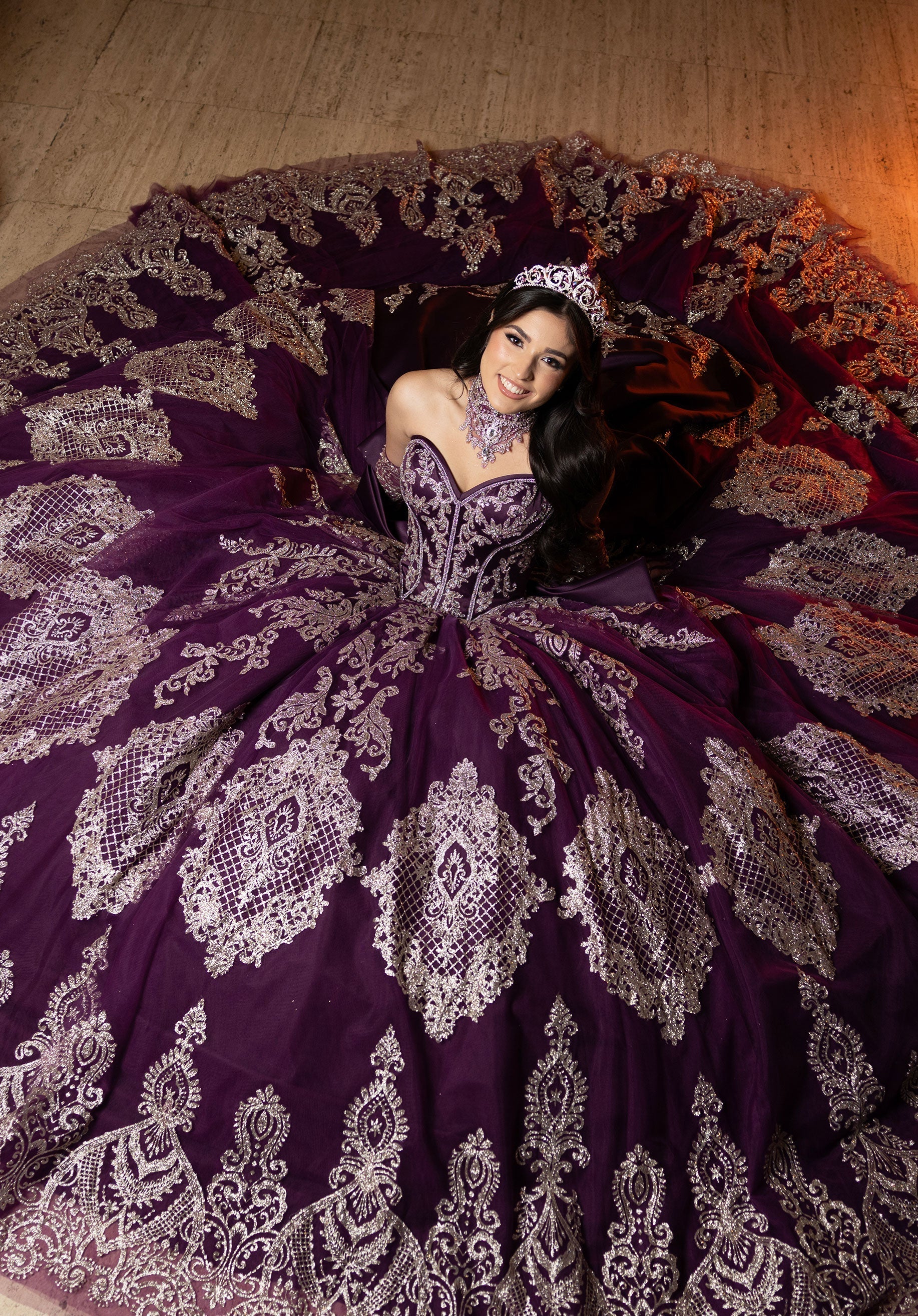 Sweetheart Floor-Length Satin Quinceanera Ball Gown MGNY 4080069