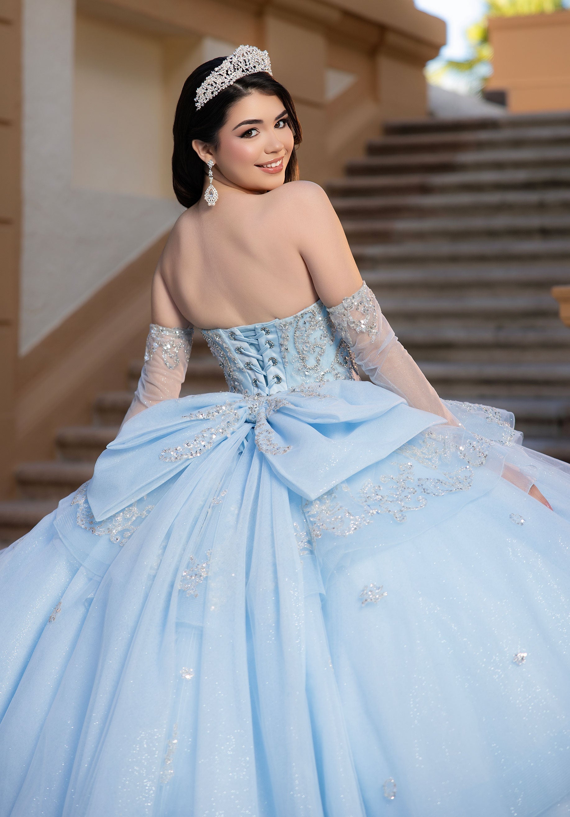 Off-the-Shoulder Floor-Length Tulle Quinceanera Ball Gown MGNY 4080070