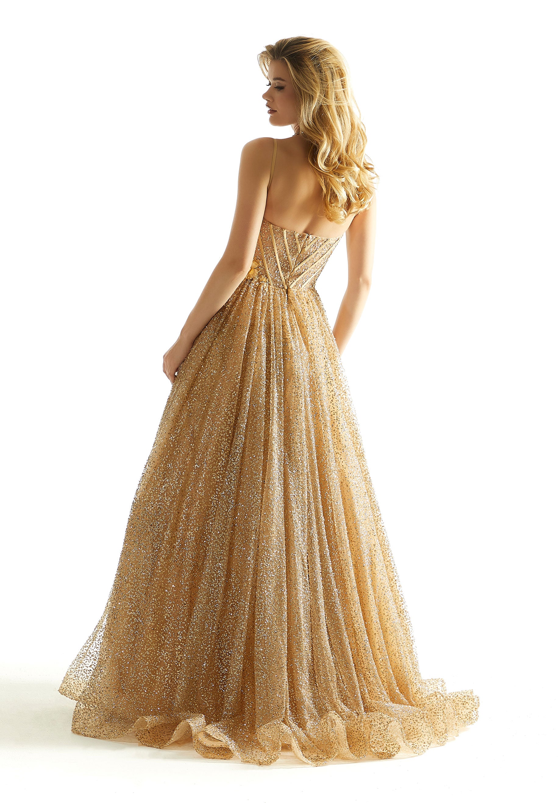 Prom Dresses Long Formal Floral Sequin Prom Dress Gold
