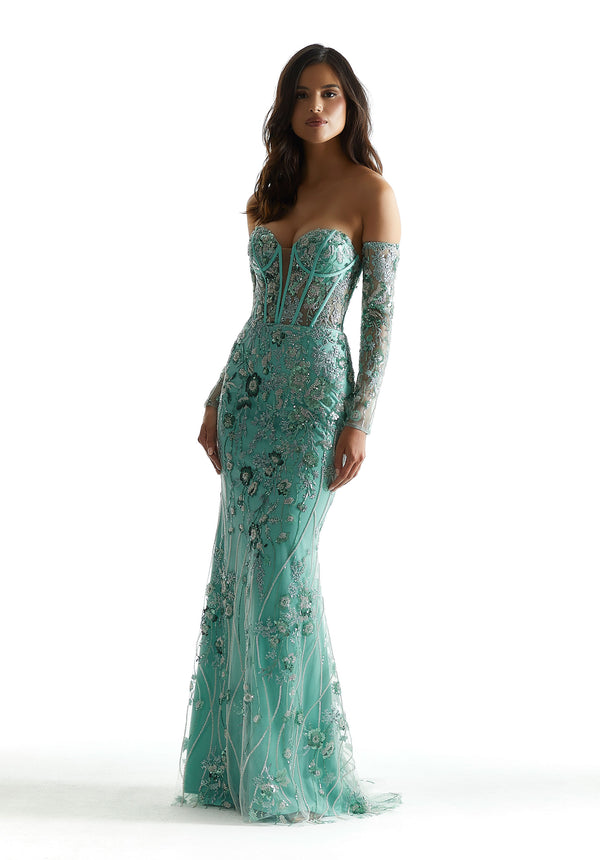 Morilee Prom 49002 Long Pattern Formal Sequin Prom Dress