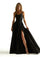 Prom Dresses Long Formal Slit Prom A Line Dress Black