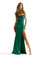 Prom Dresses Long Formal Fitted Slit Prom Dress Emerald