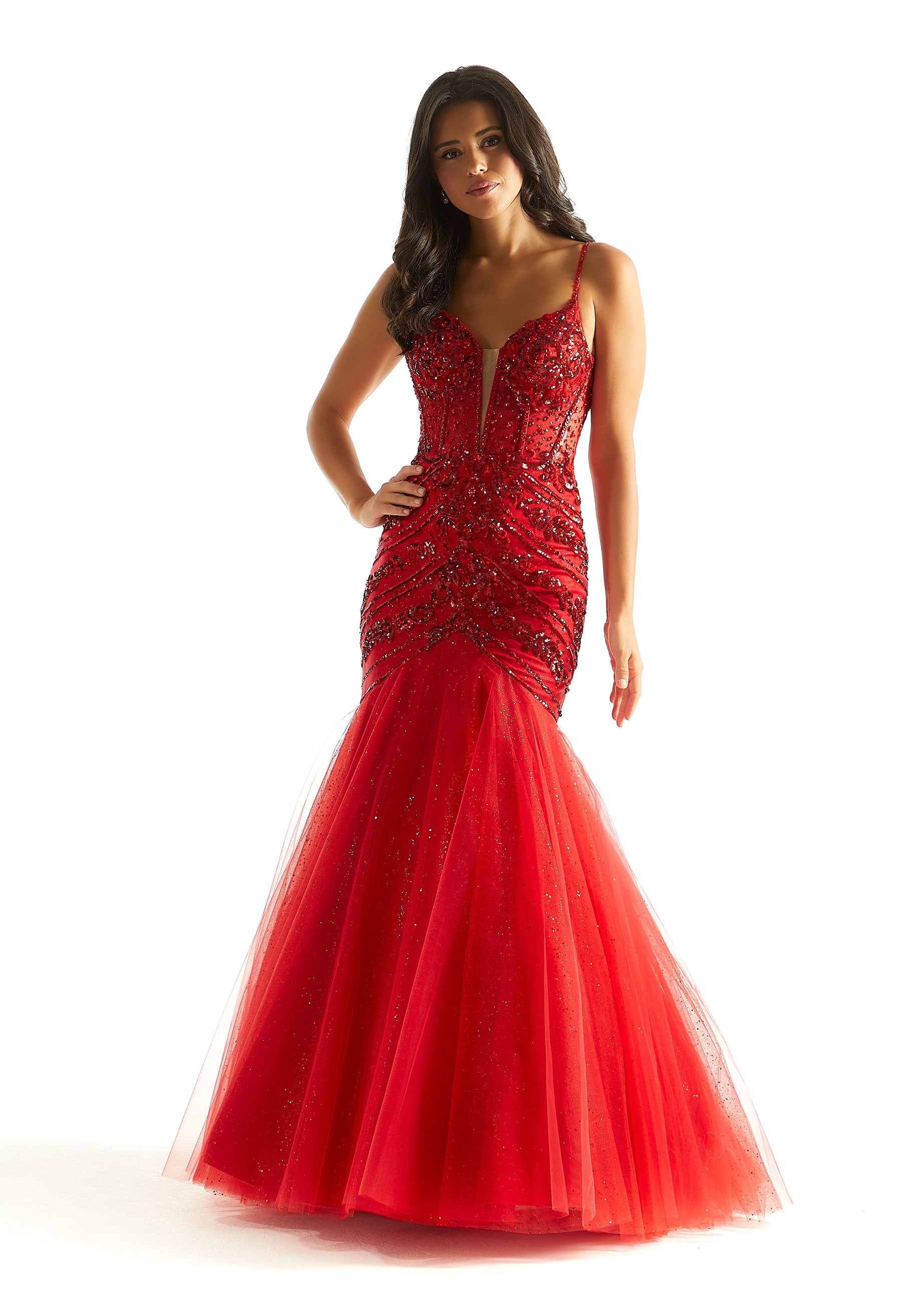 Prom Dresses Prom Long Formal Sequin Mermaid Dress Red