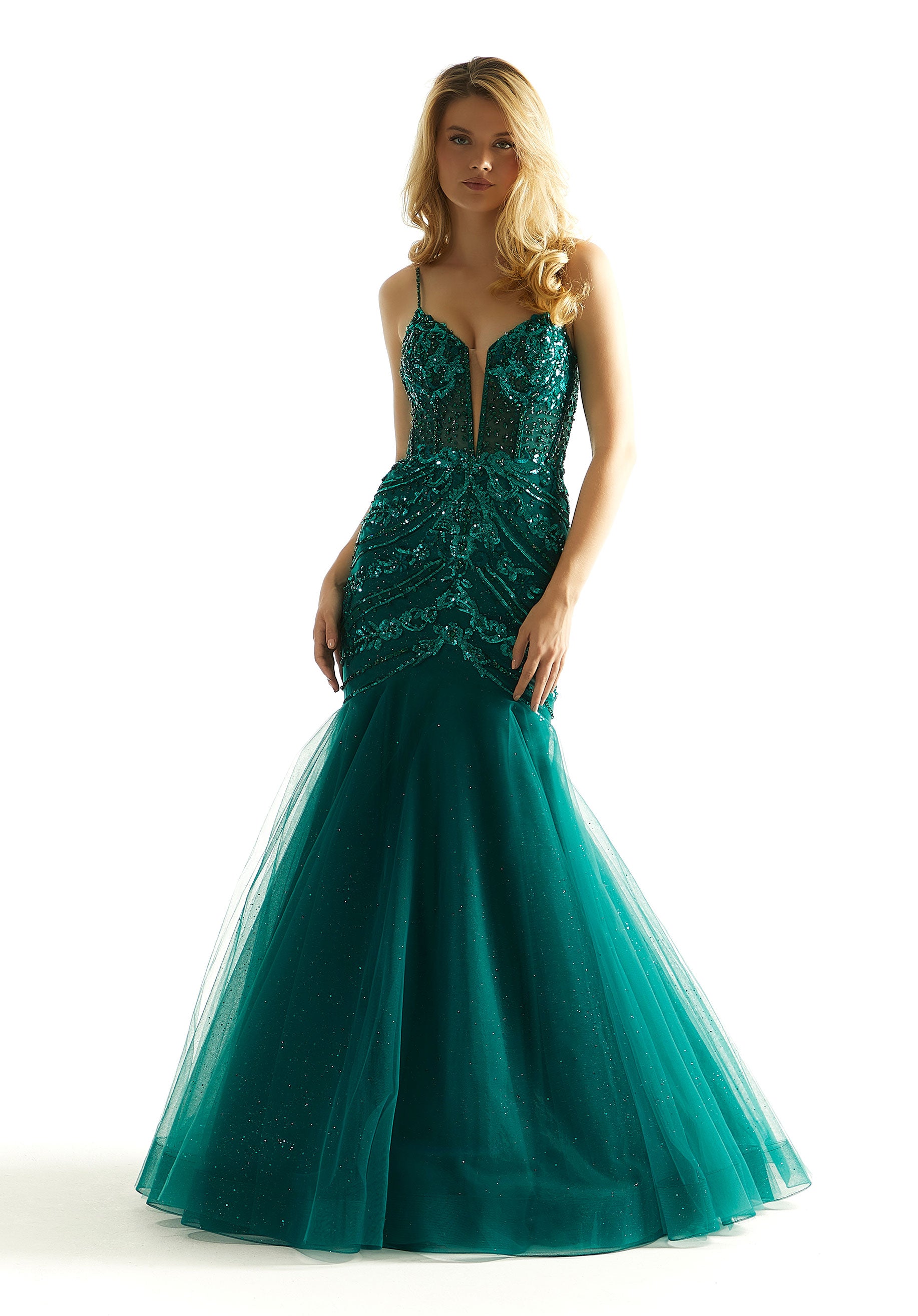 Prom Dresses Prom Long Formal Sequin Mermaid Dress Emerald