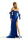 Prom Dresses Long Foram Fit Lace Prom Slit Dress Royal