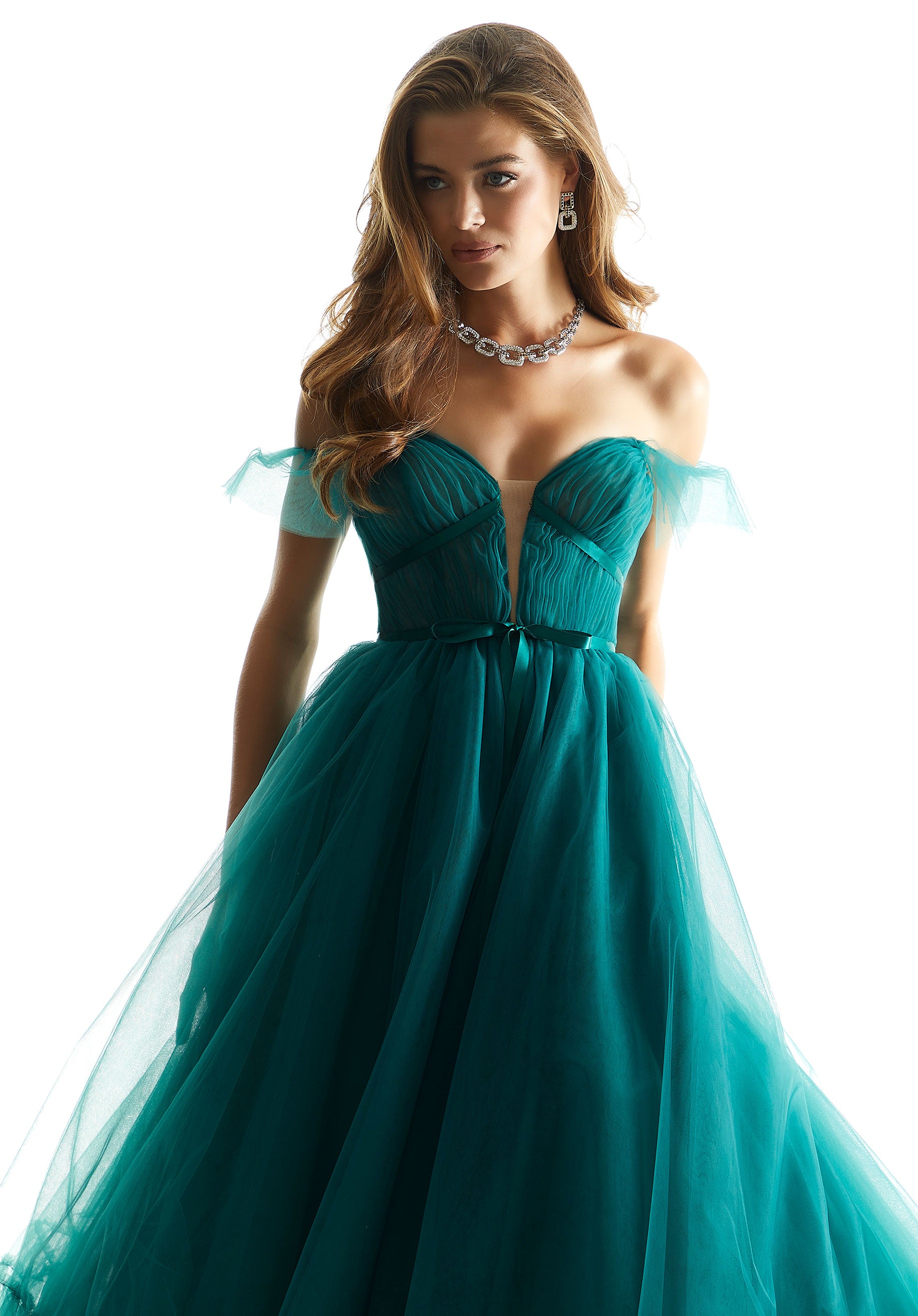 sachin and babi light blue dress Empire Waist Dresses, High Waistline Bridal Formal Gowns main image 0