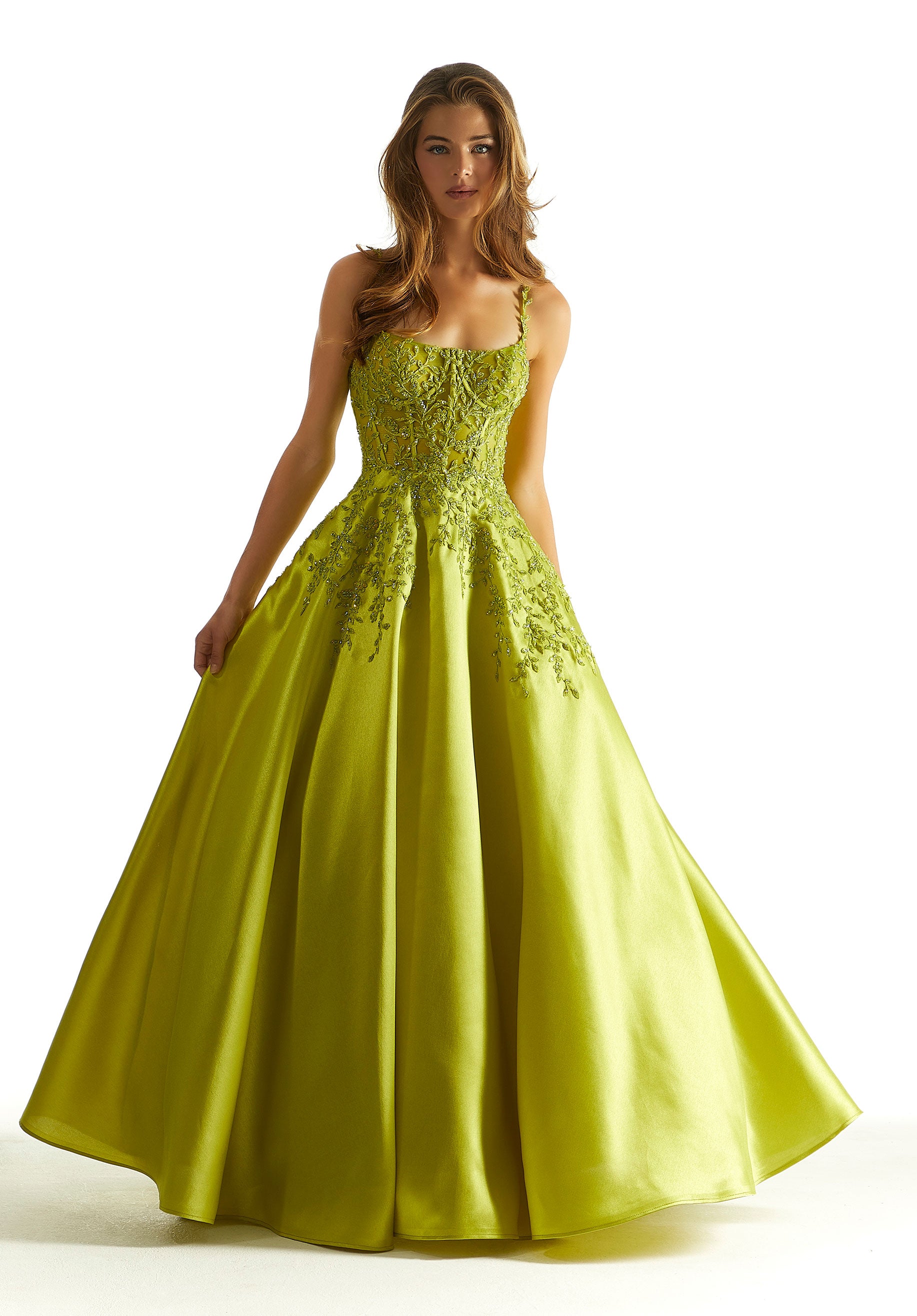MGNY Madeline Gardner New York 49026 Beaded Long Formal A Line Chic Prom Dress